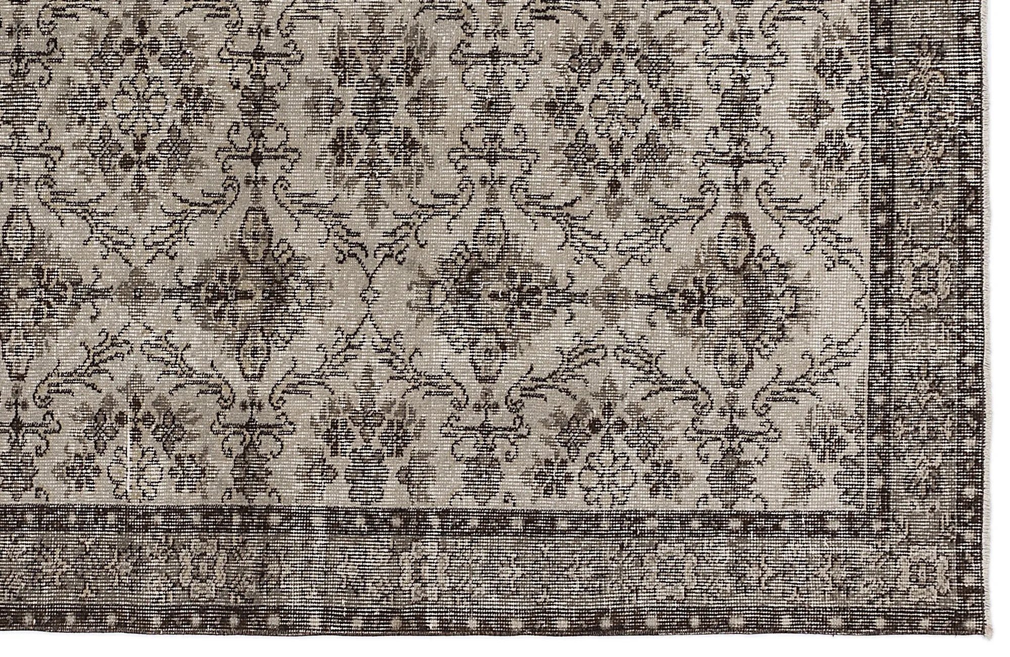 Retro Design Beige Over Dyed Vintage Rug 4'12'' x 8'1'' ft 152 x 246 cm