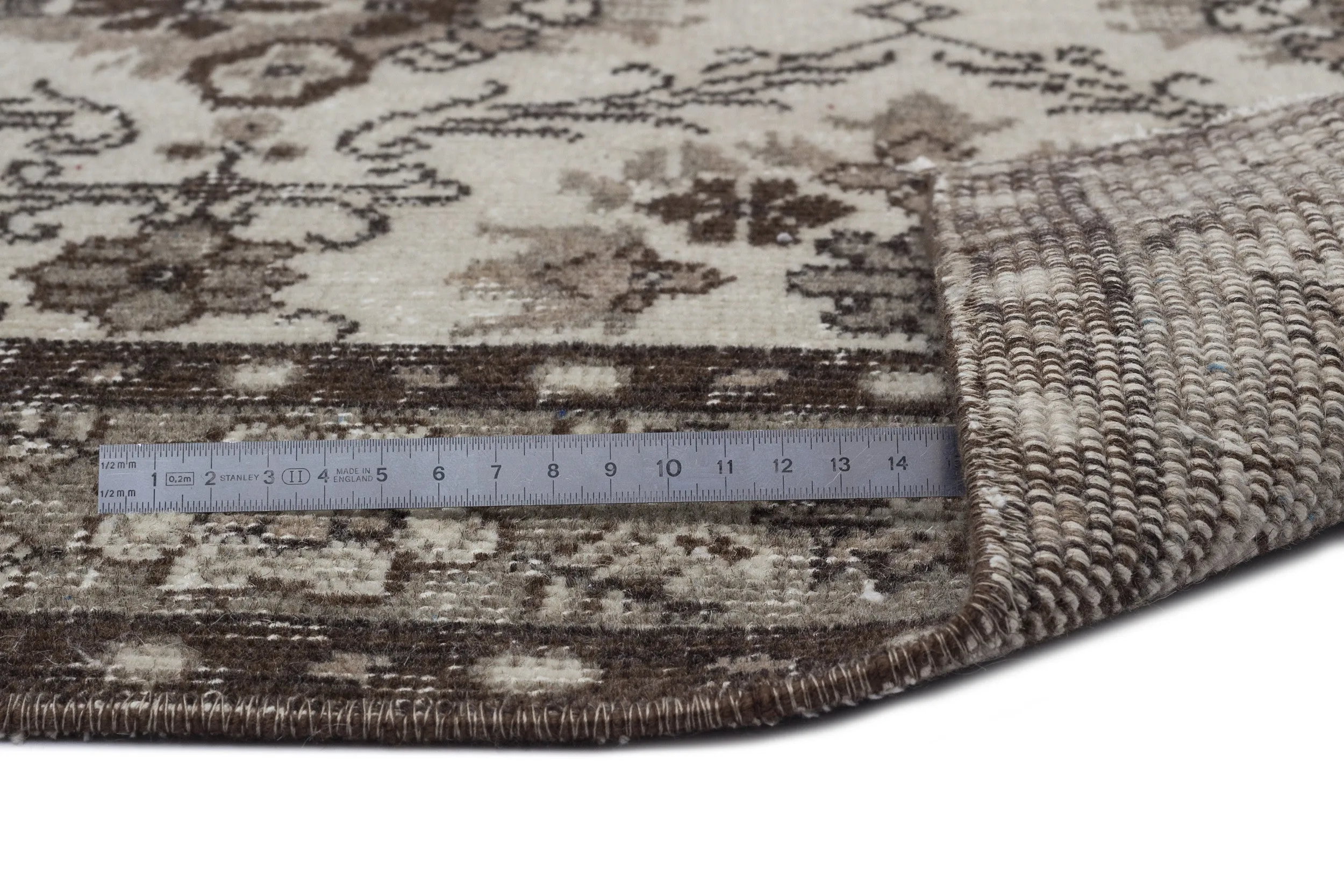 Retro Design Beige Over Dyed Vintage Rug 4'12'' x 8'1'' ft 152 x 246 cm