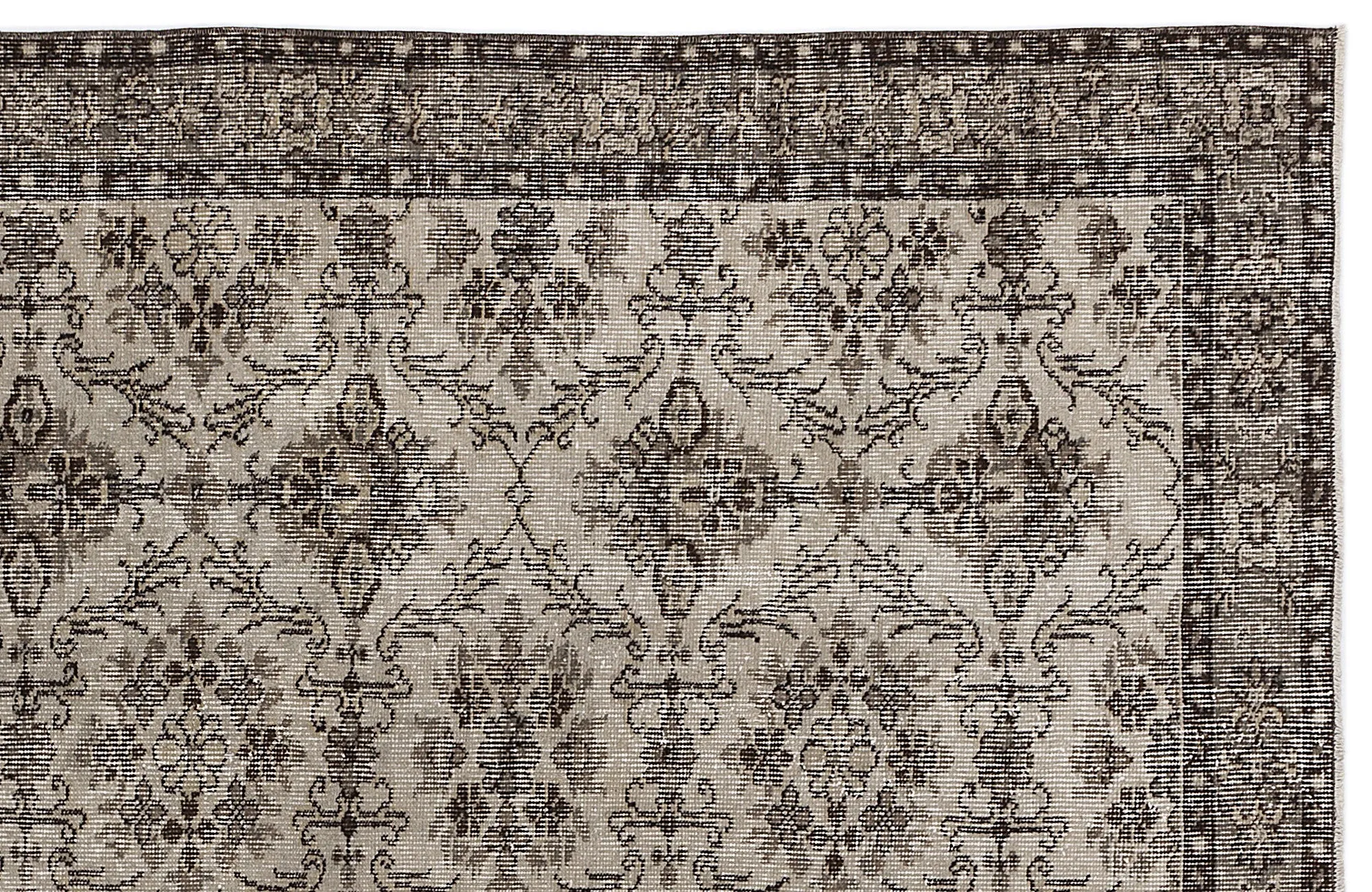 Retro Design Beige Over Dyed Vintage Rug 4'12'' x 8'1'' ft 152 x 246 cm