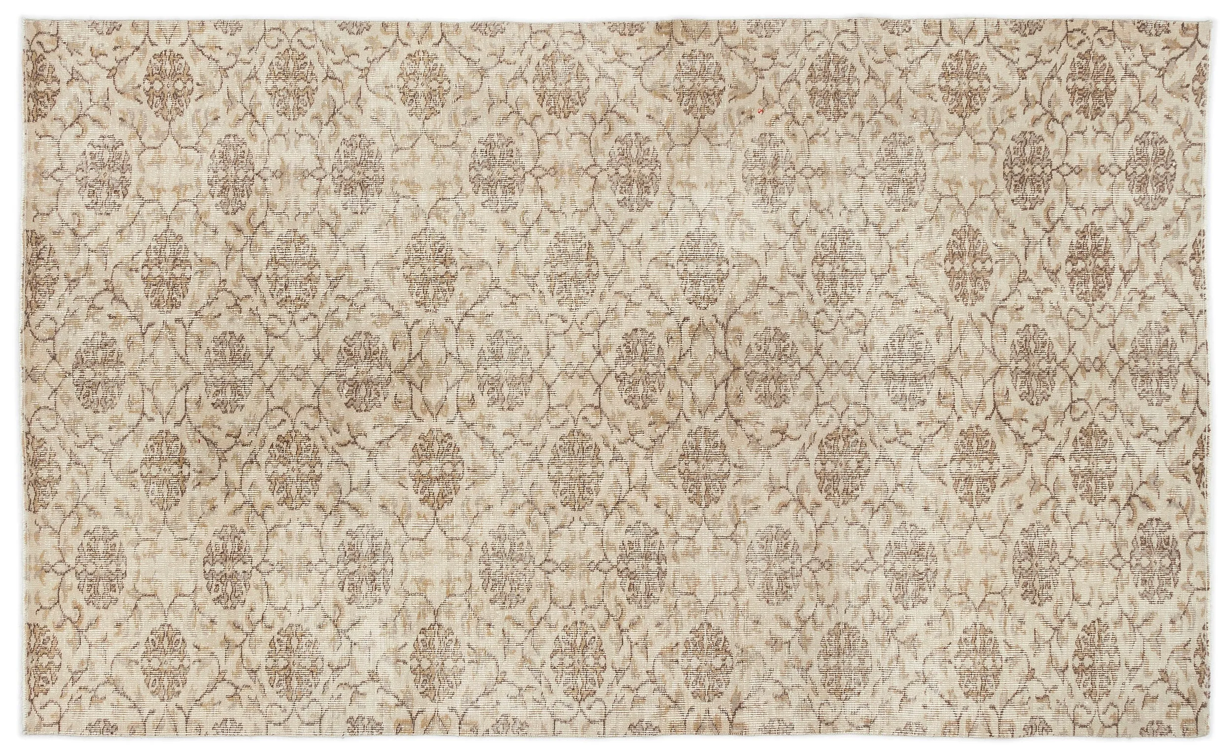 Retro Design Beige Over Dyed Vintage Rug 4'9'' x 7'10'' ft 145 x 238 cm