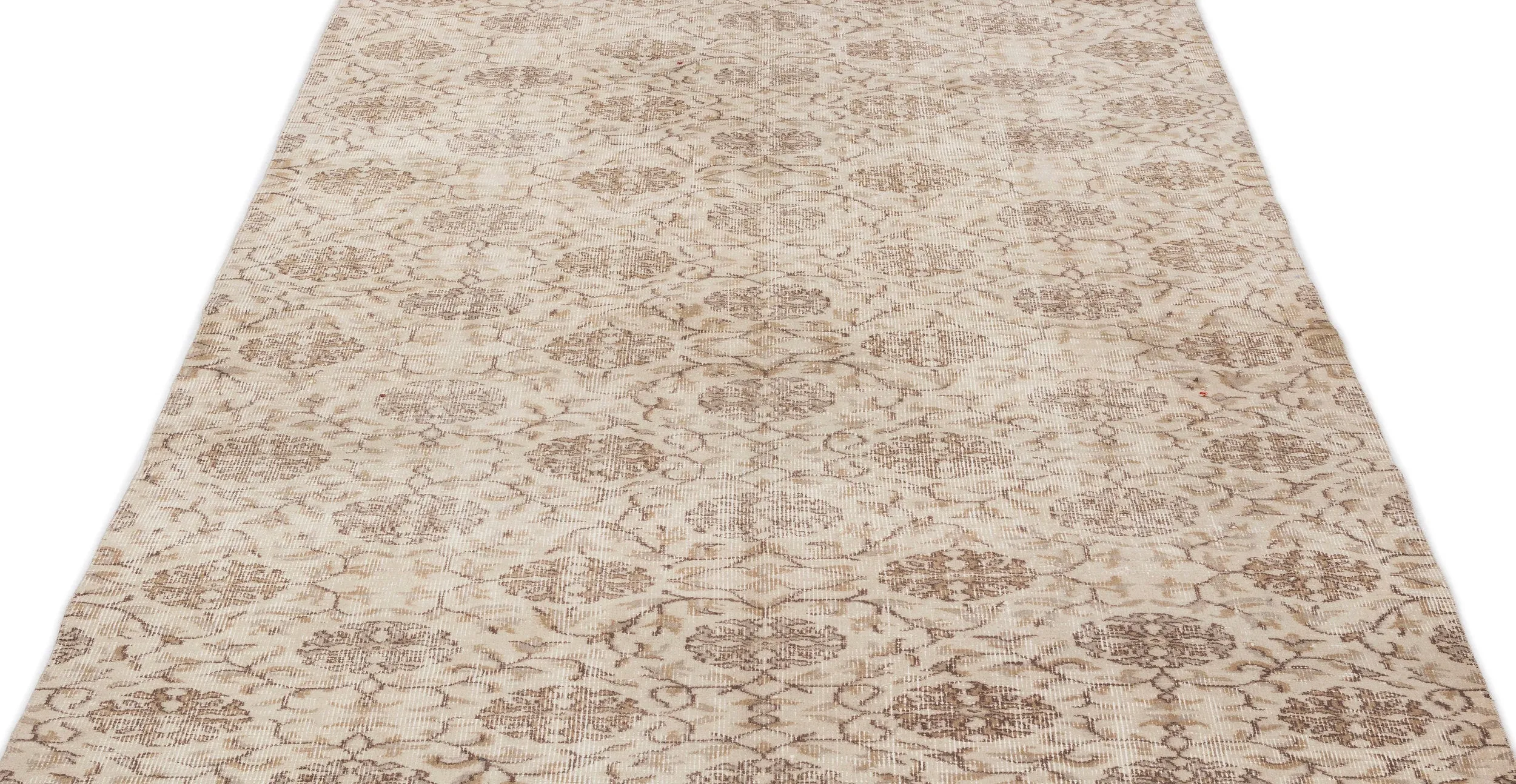 Retro Design Beige Over Dyed Vintage Rug 4'9'' x 7'10'' ft 145 x 238 cm