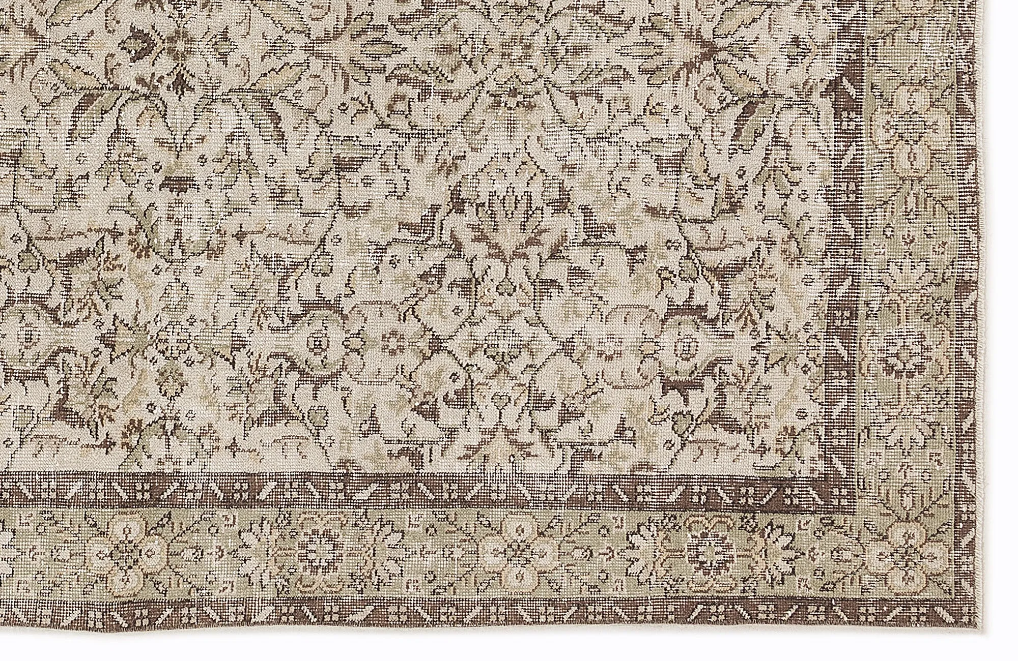 Retro Design Beige Over Dyed Vintage Rug 5'1'' x 8'4'' ft 155 x 255 cm