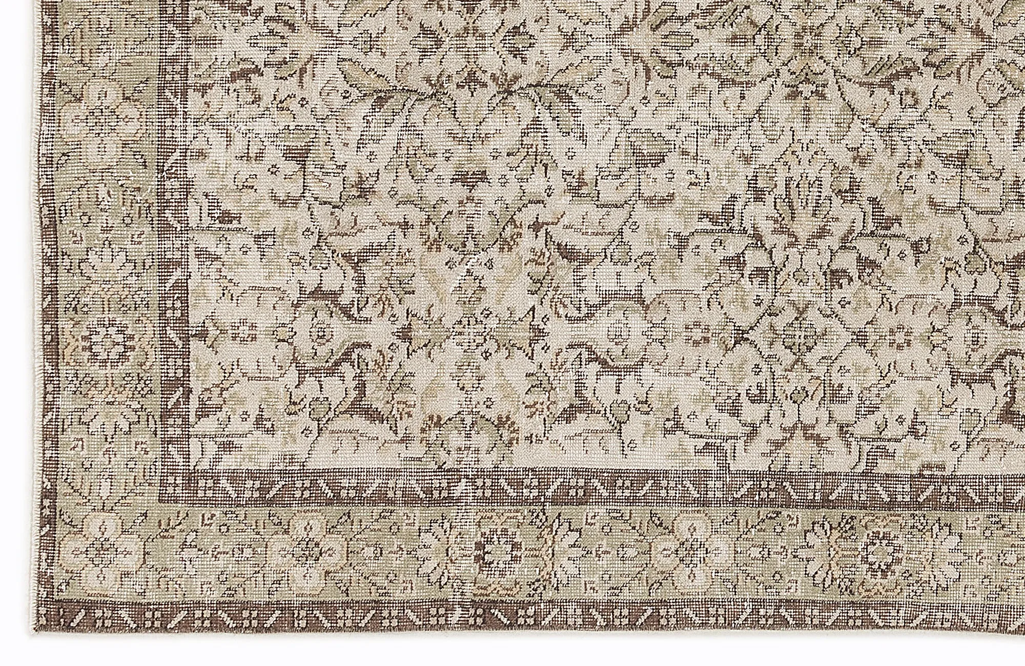 Retro Design Beige Over Dyed Vintage Rug 5'1'' x 8'4'' ft 155 x 255 cm