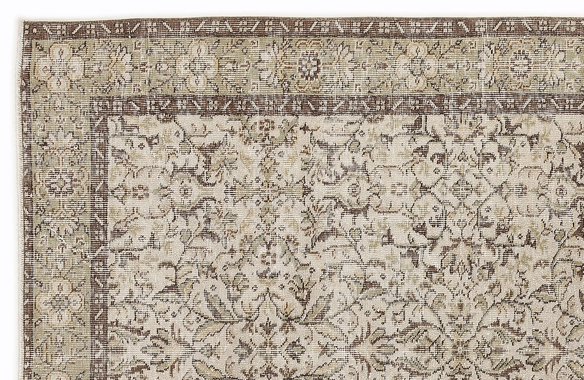 Retro Design Beige Over Dyed Vintage Rug 5'1'' x 8'4'' ft 155 x 255 cm