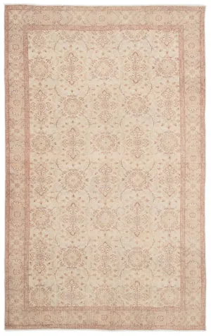Retro Design Beige Over Dyed Vintage Rug 5'11'' x 9'5'' ft 180 x 288 cm