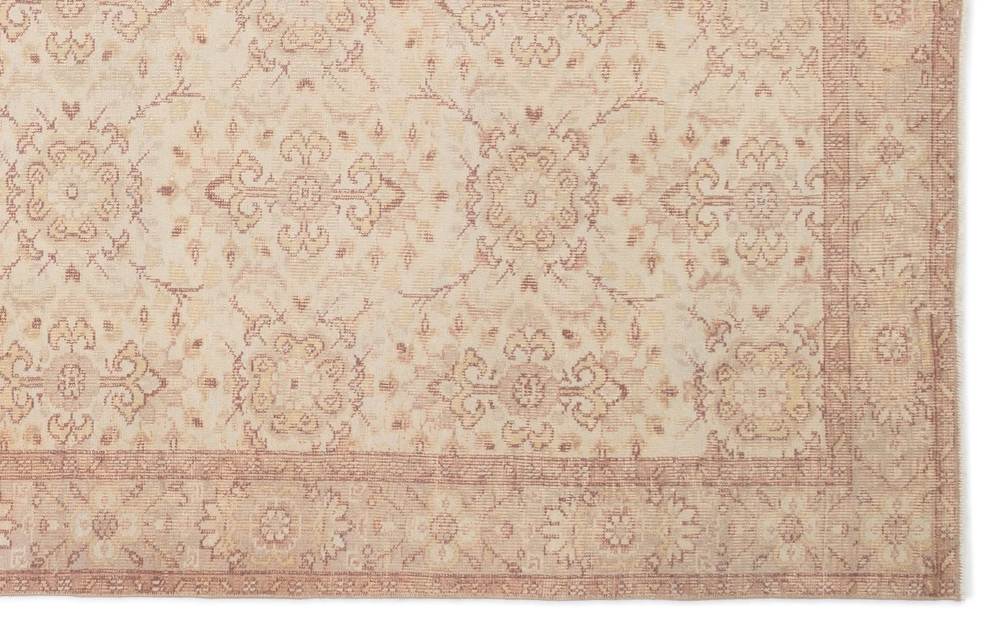 Retro Design Beige Over Dyed Vintage Rug 5'11'' x 9'5'' ft 180 x 288 cm
