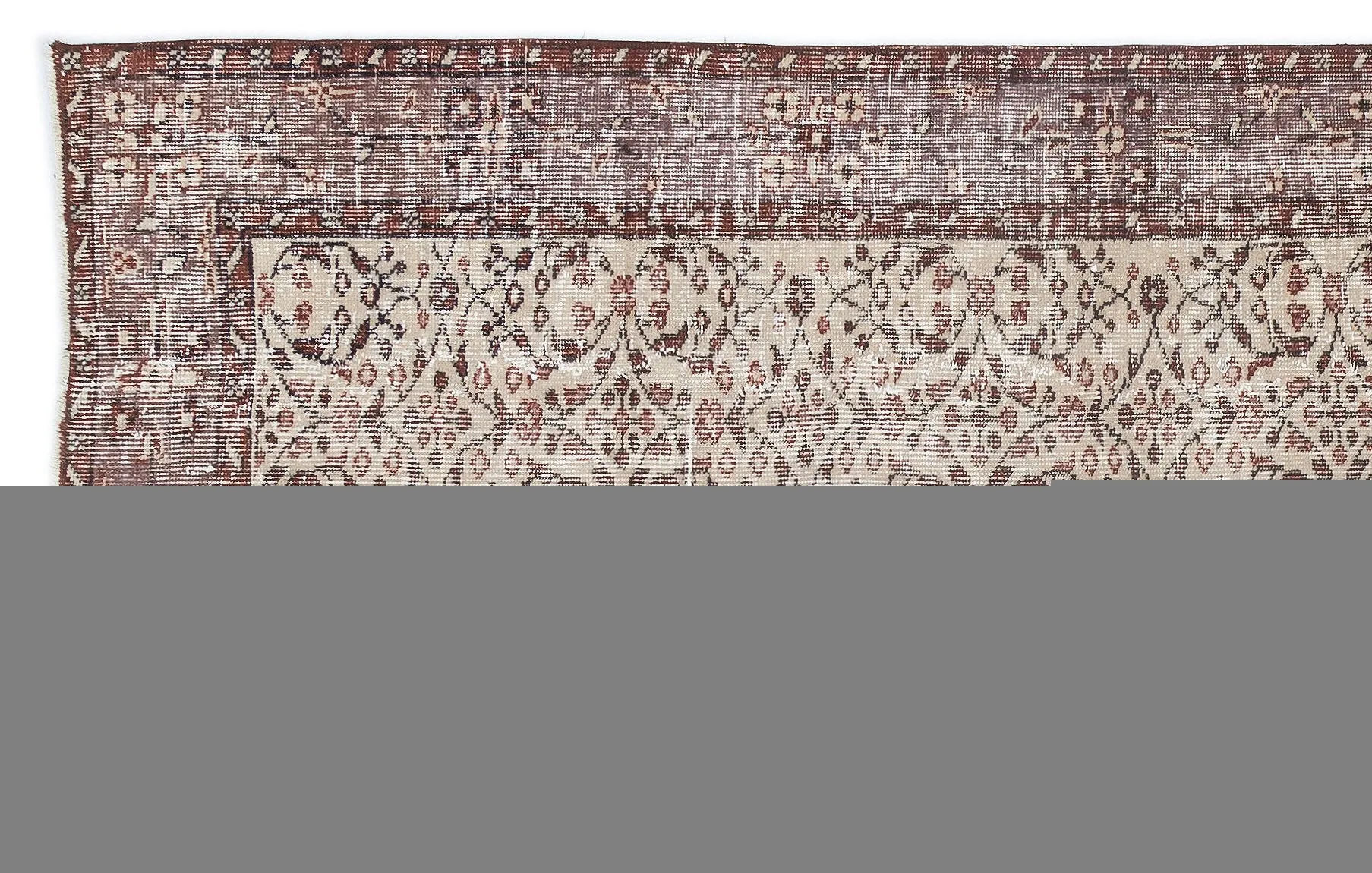 Retro Design Beige Over Dyed Vintage Rug 5'5'' x 8'5'' ft 164 x 257 cm