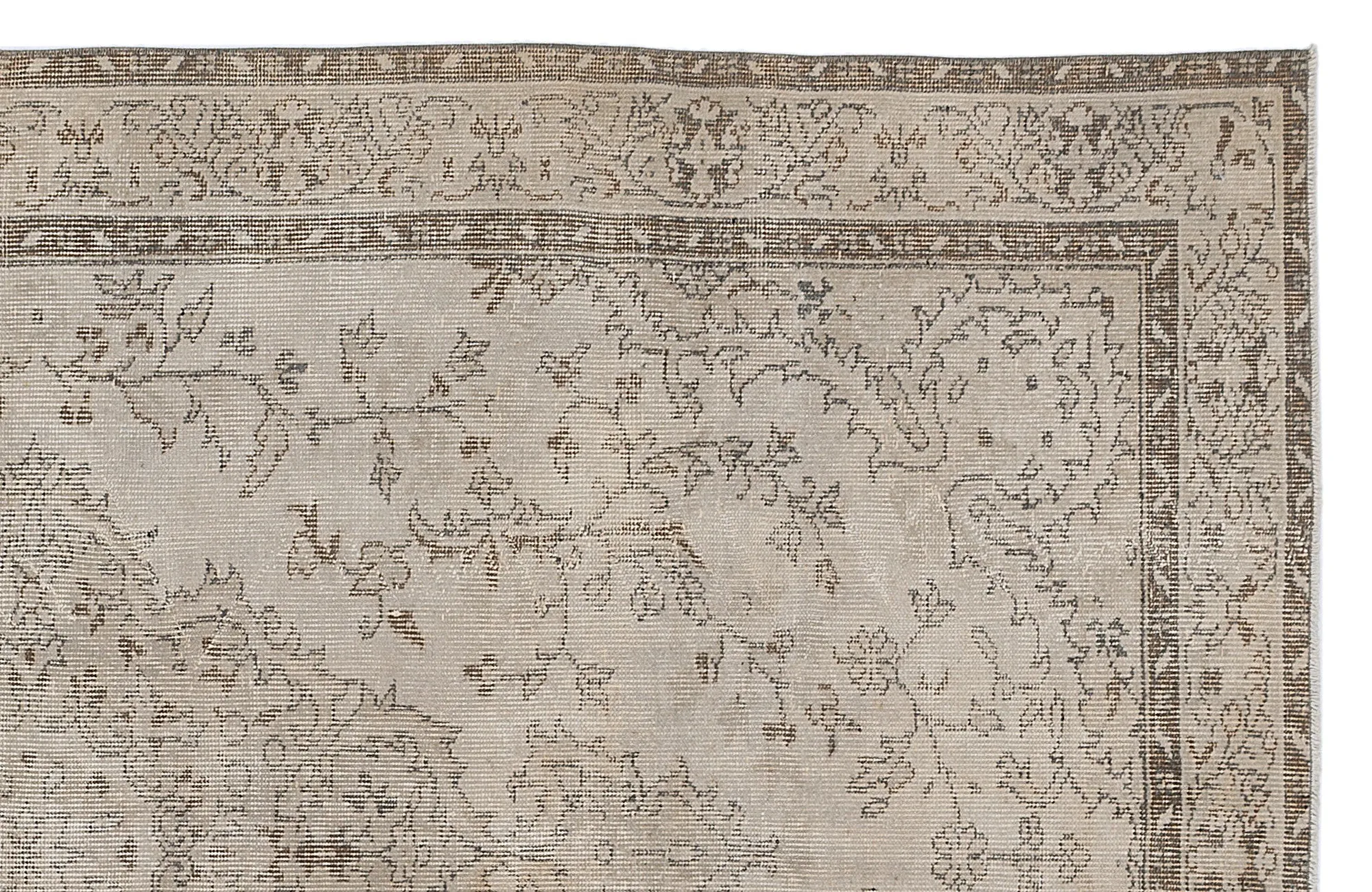 Retro Design Beige Over Dyed Vintage Rug 5'6'' x 9'1'' ft 168 x 276 cm