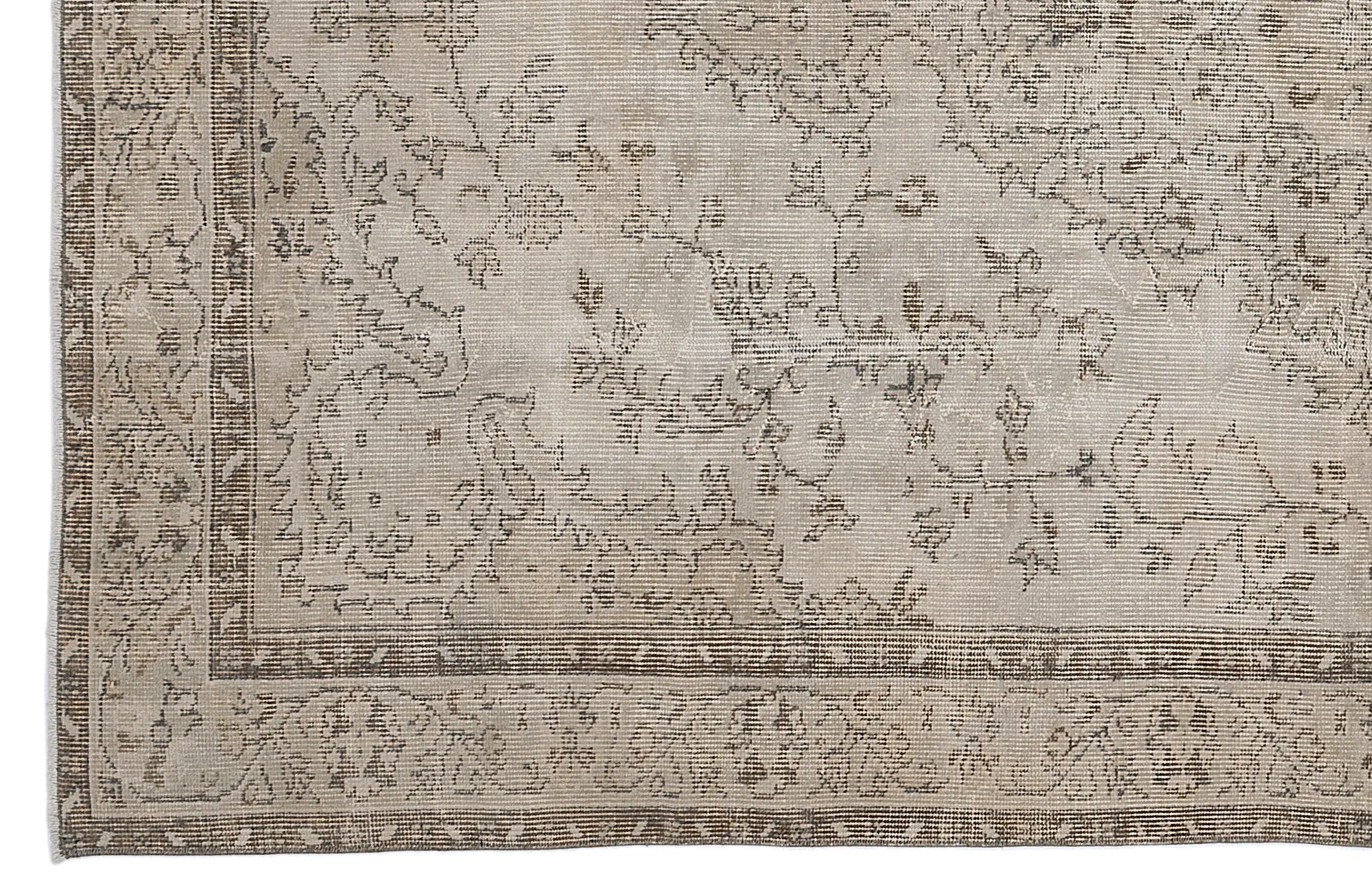 Retro Design Beige Over Dyed Vintage Rug 5'6'' x 9'1'' ft 168 x 276 cm