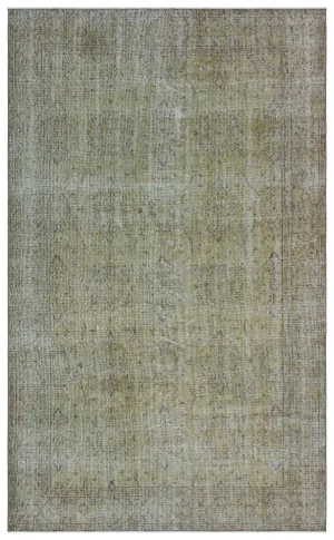 Retro Design Beige Over Dyed Vintage Rug 5'7'' x 9'2'' ft 169 x 280 cm