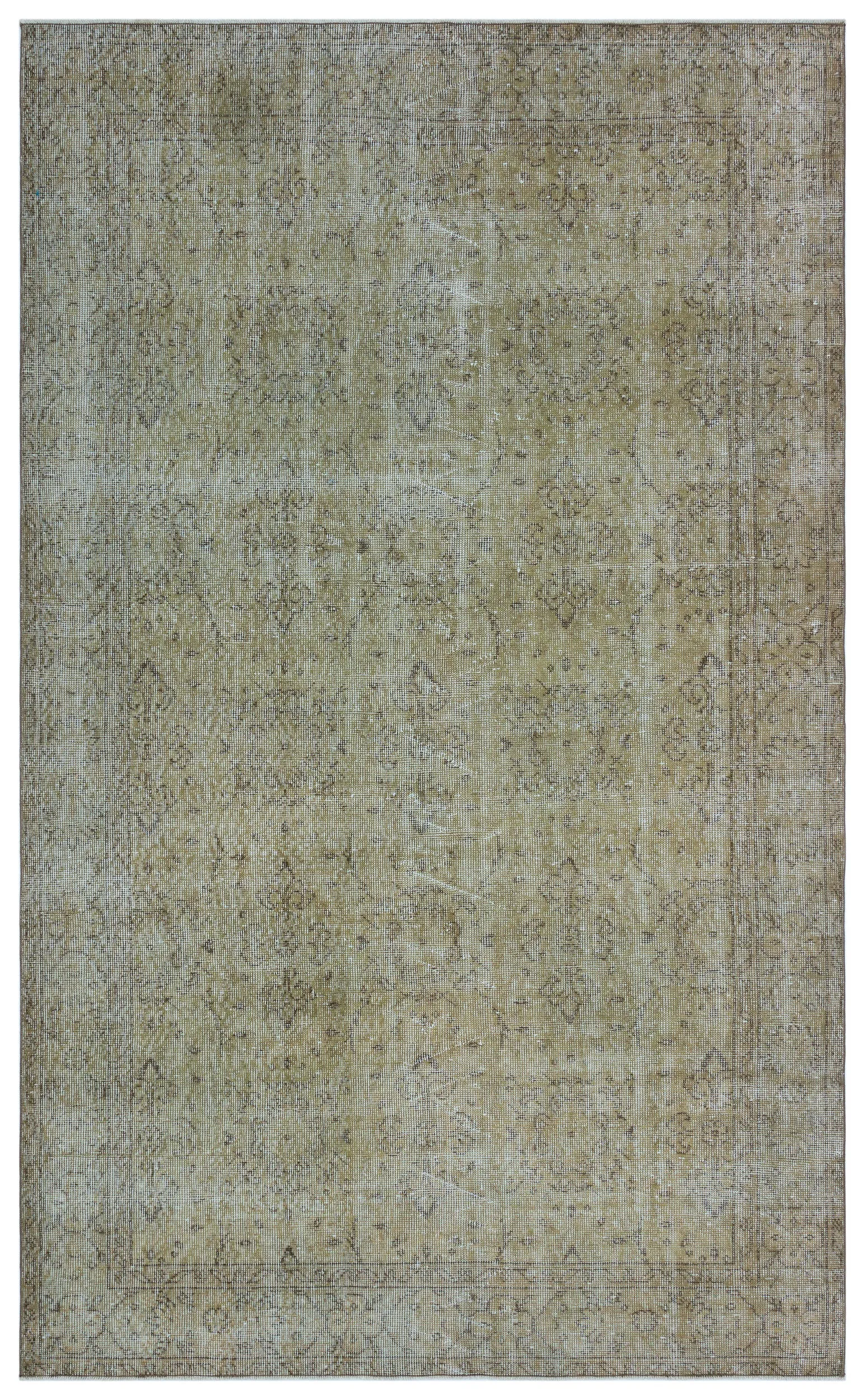 Retro Design Beige Over Dyed Vintage Rug 5'7'' x 9'2'' ft 169 x 280 cm