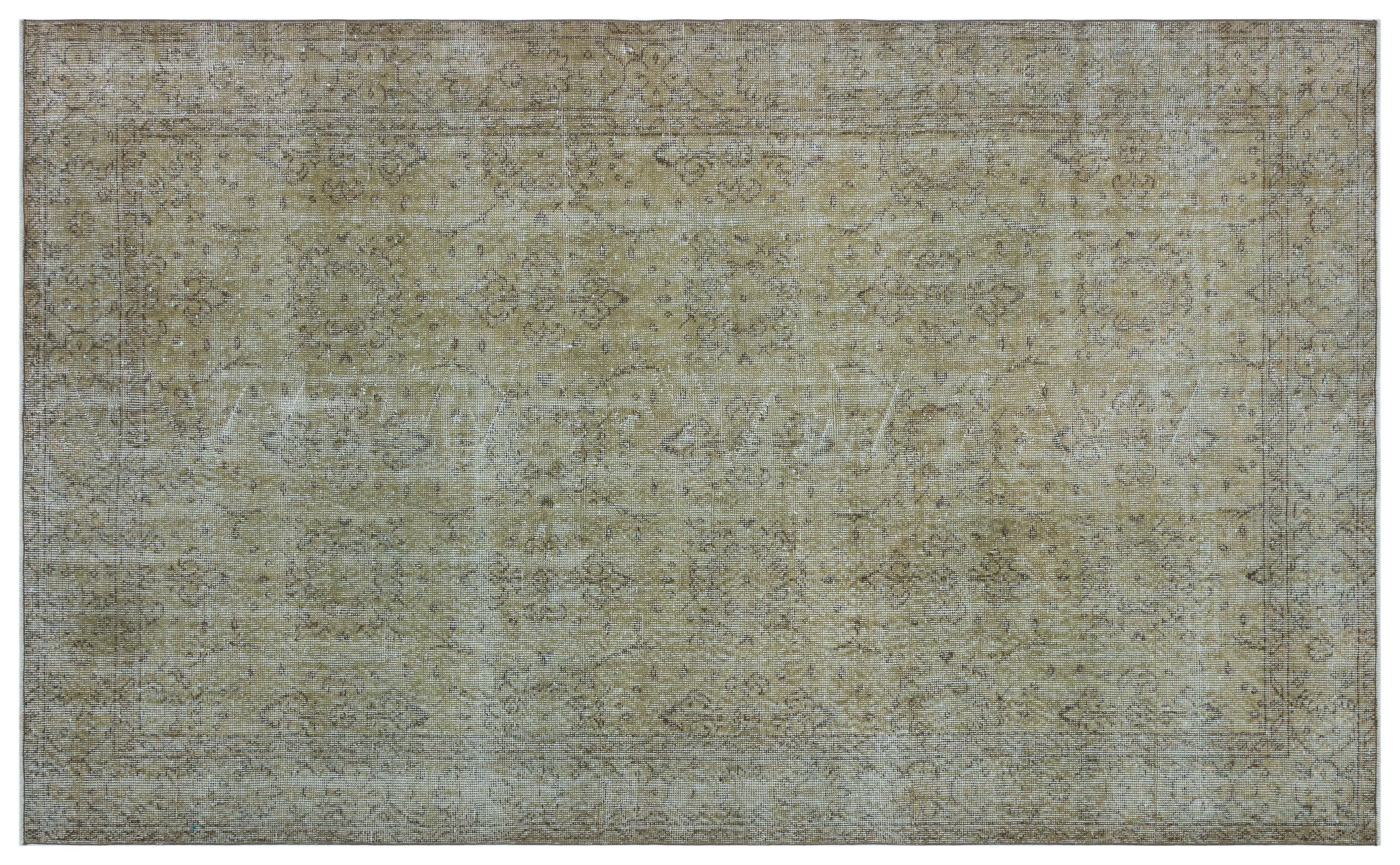Retro Design Beige Over Dyed Vintage Rug 5'7'' x 9'2'' ft 169 x 280 cm
