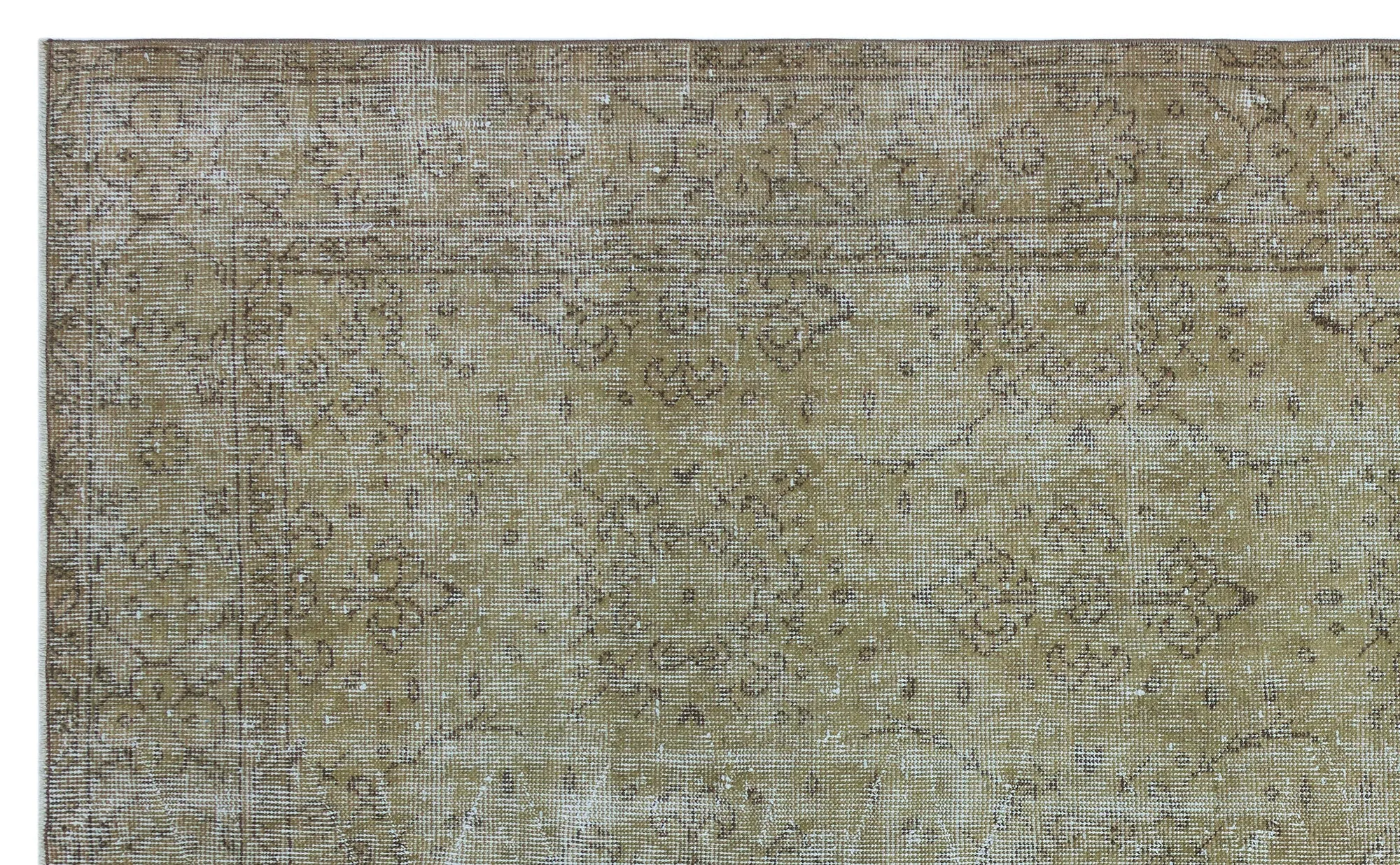 Retro Design Beige Over Dyed Vintage Rug 5'7'' x 9'2'' ft 169 x 280 cm