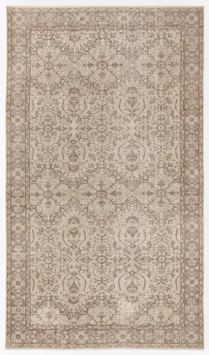 Retro Design Beige Over Dyed Vintage Rug 5'7'' x 9'7'' ft 170 x 292 cm