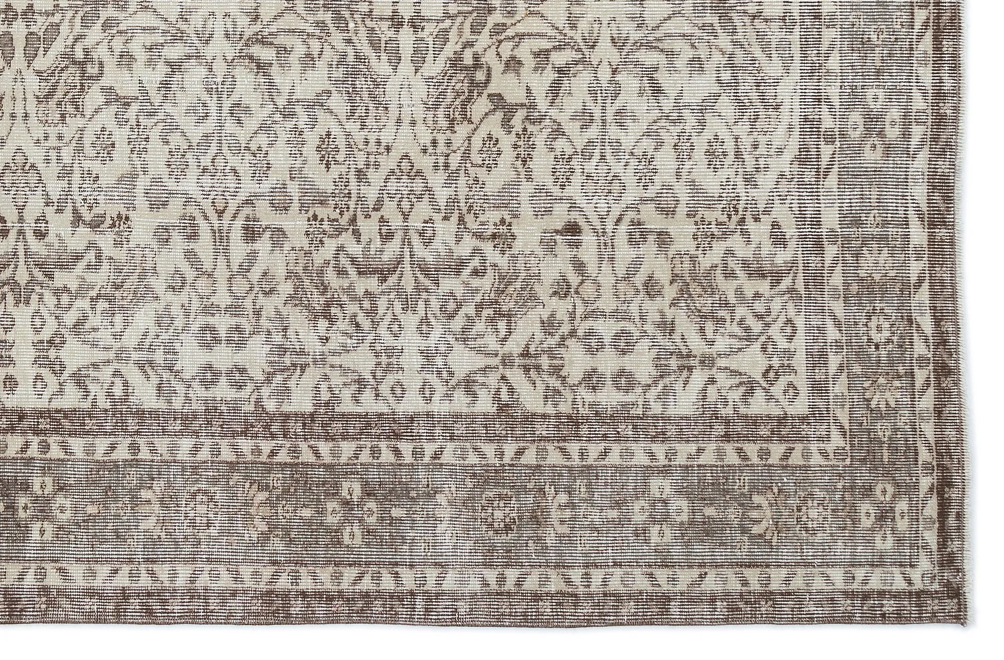 Retro Design Beige Over Dyed Vintage Rug 5'9'' x 8'11'' ft 176 x 272 cm