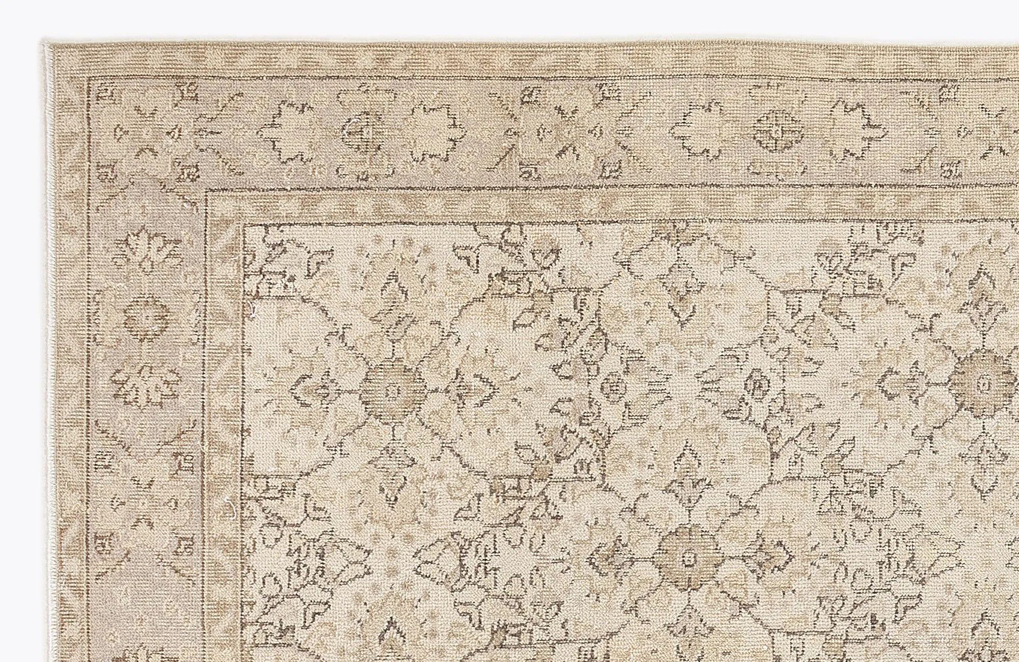 Retro Design Beige Over Dyed Vintage Rug 5'9'' x 9'6'' ft 176 x 290 cm