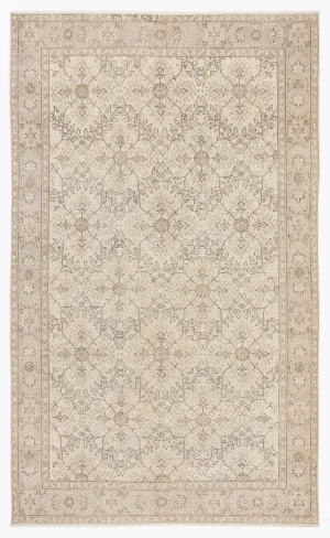 Retro Design Beige Over Dyed Vintage Rug 5'9'' x 9'6'' ft 176 x 290 cm