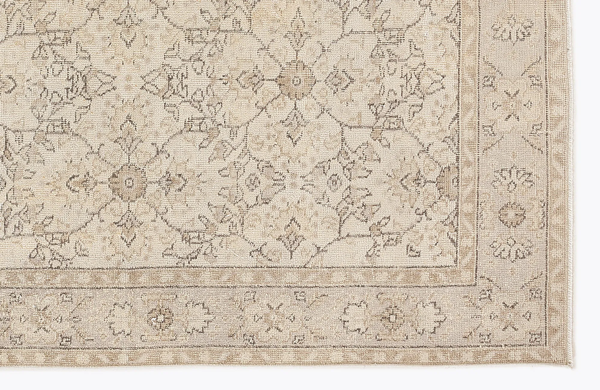 Retro Design Beige Over Dyed Vintage Rug 5'9'' x 9'6'' ft 176 x 290 cm