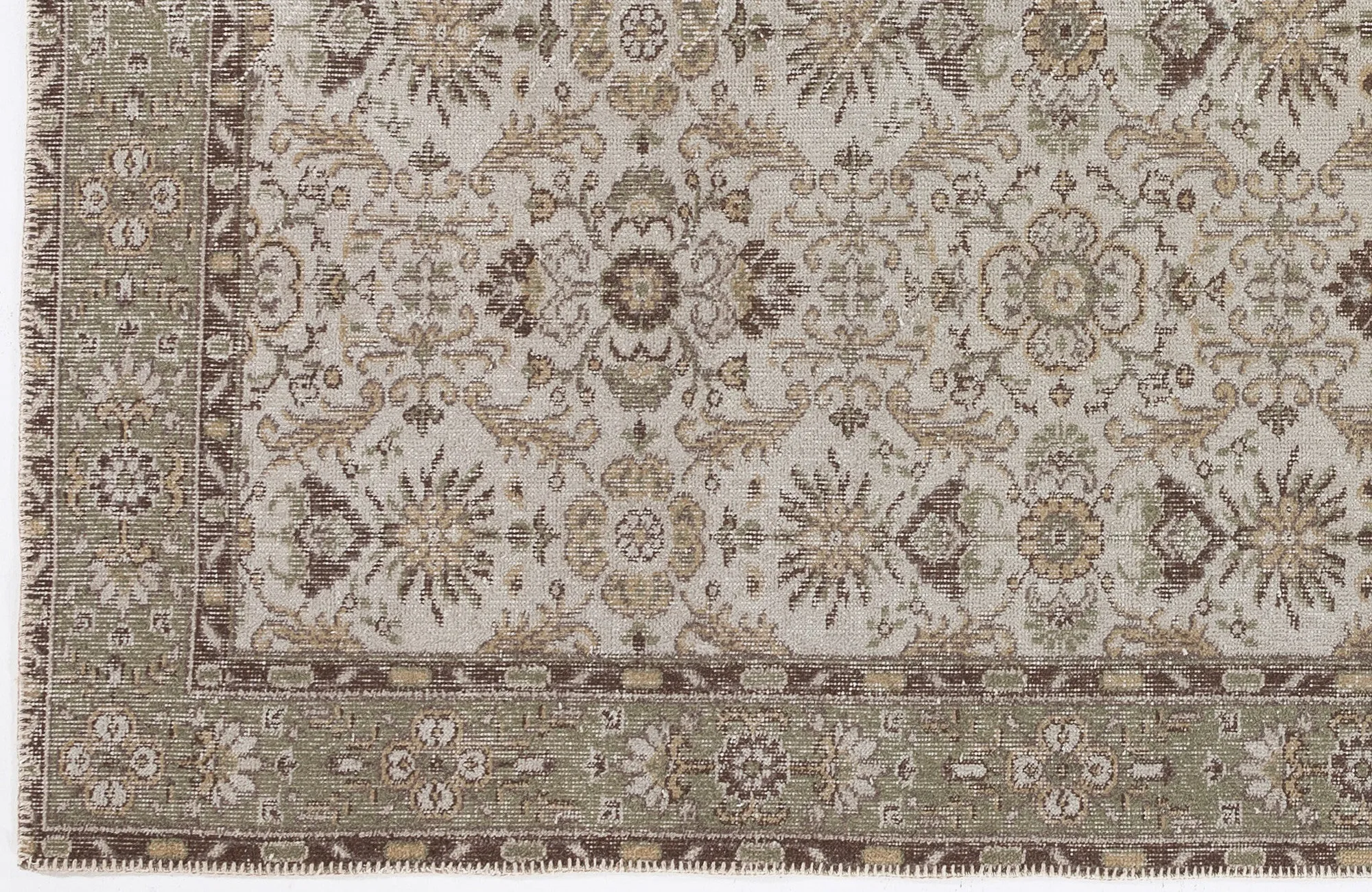 Retro Design Beige Over Dyed Vintage Rug 5'9'' x 9'9'' ft 175 x 297 cm