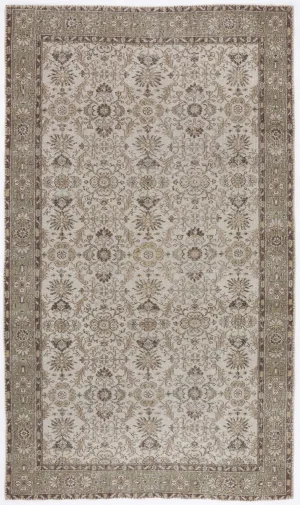 Retro Design Beige Over Dyed Vintage Rug 5'9'' x 9'9'' ft 175 x 297 cm