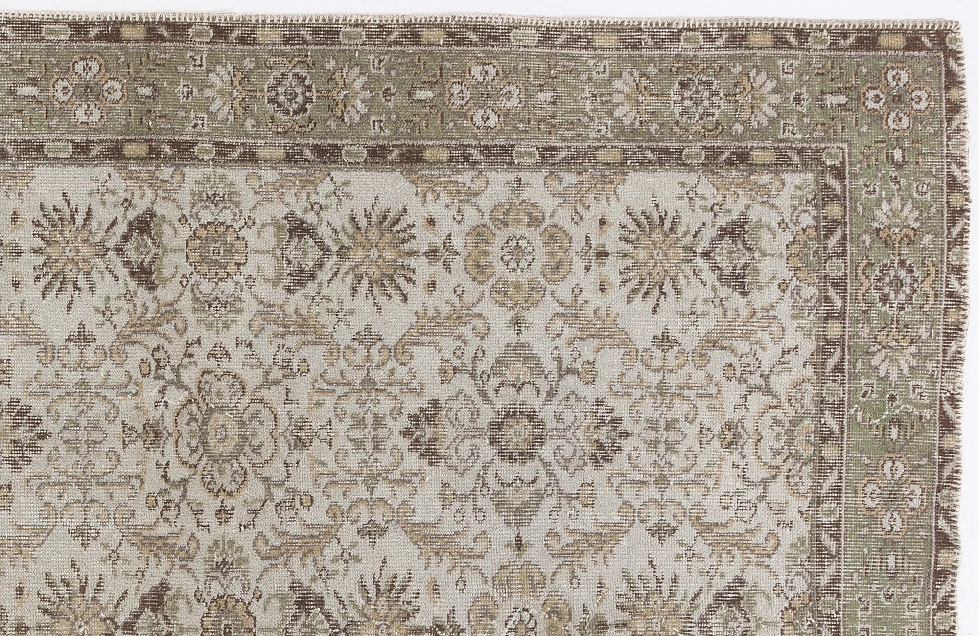 Retro Design Beige Over Dyed Vintage Rug 5'9'' x 9'9'' ft 175 x 297 cm