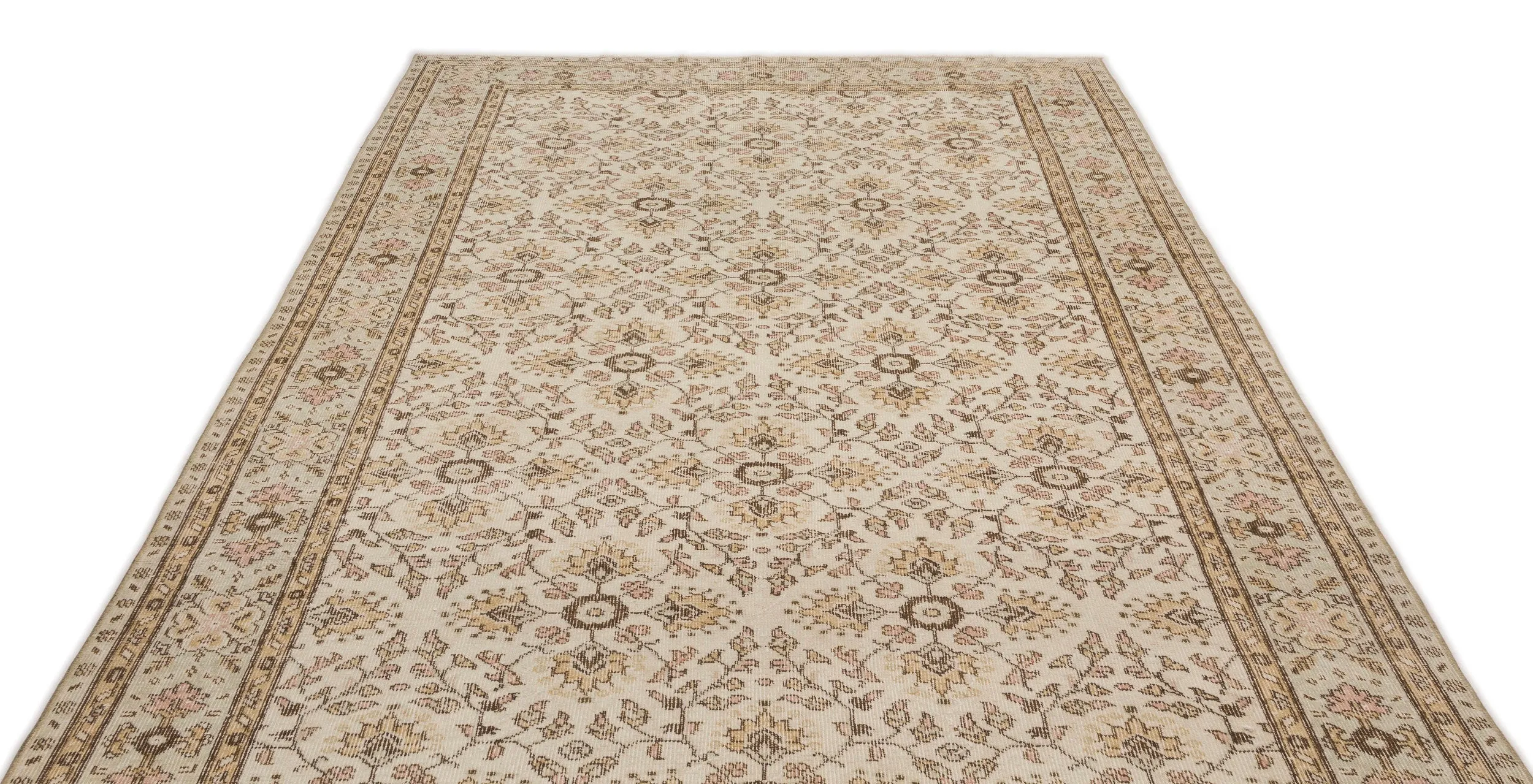 Retro Design Beige Over Dyed Vintage Rug 6'0'' x 10'0'' ft 183 x 306 cm