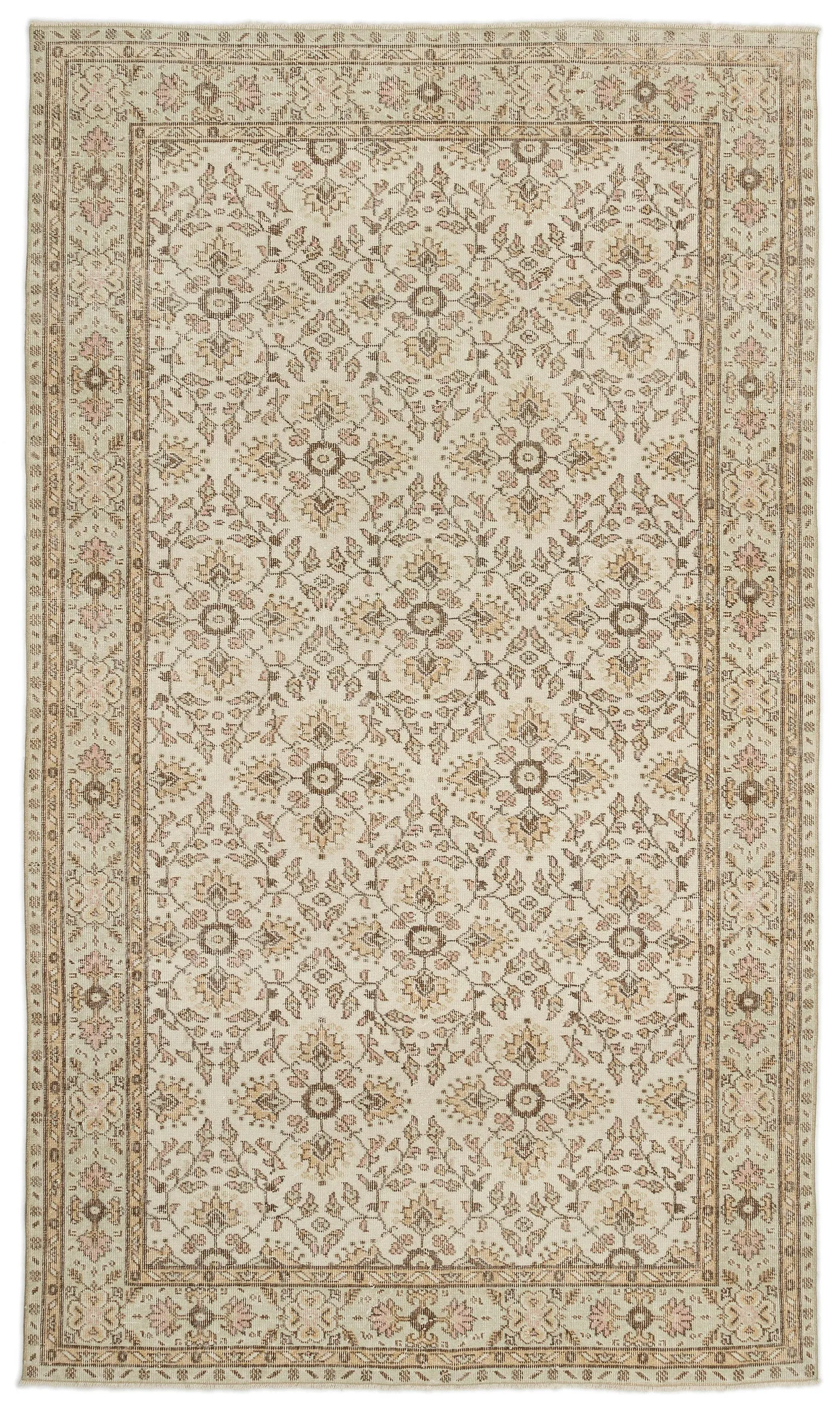 Retro Design Beige Over Dyed Vintage Rug 6'0'' x 10'0'' ft 183 x 306 cm