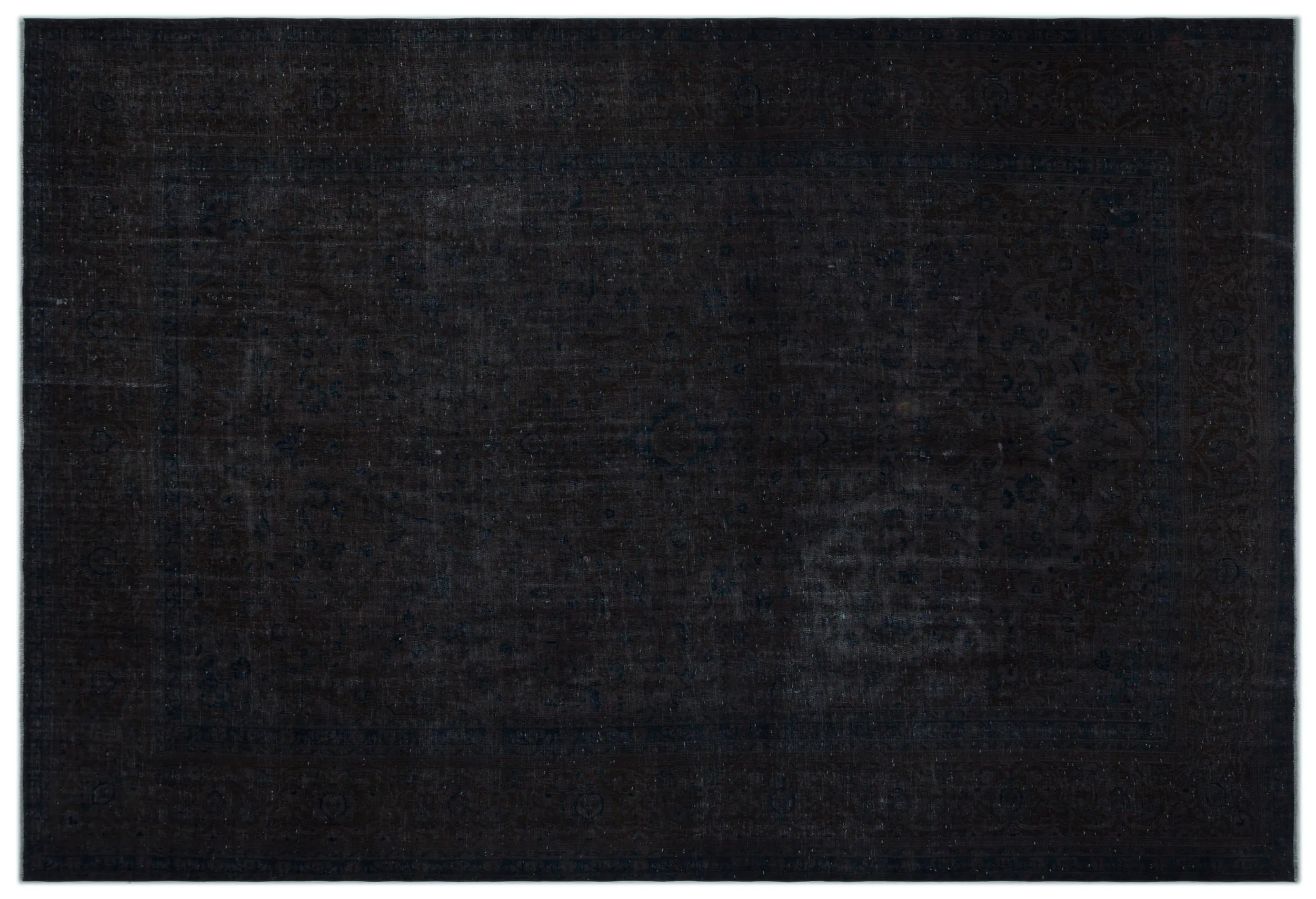 Retro Design Black Over Dyed Vintage XLarge Rug 9'1'' x 13'3'' ft 277 x 405 cm