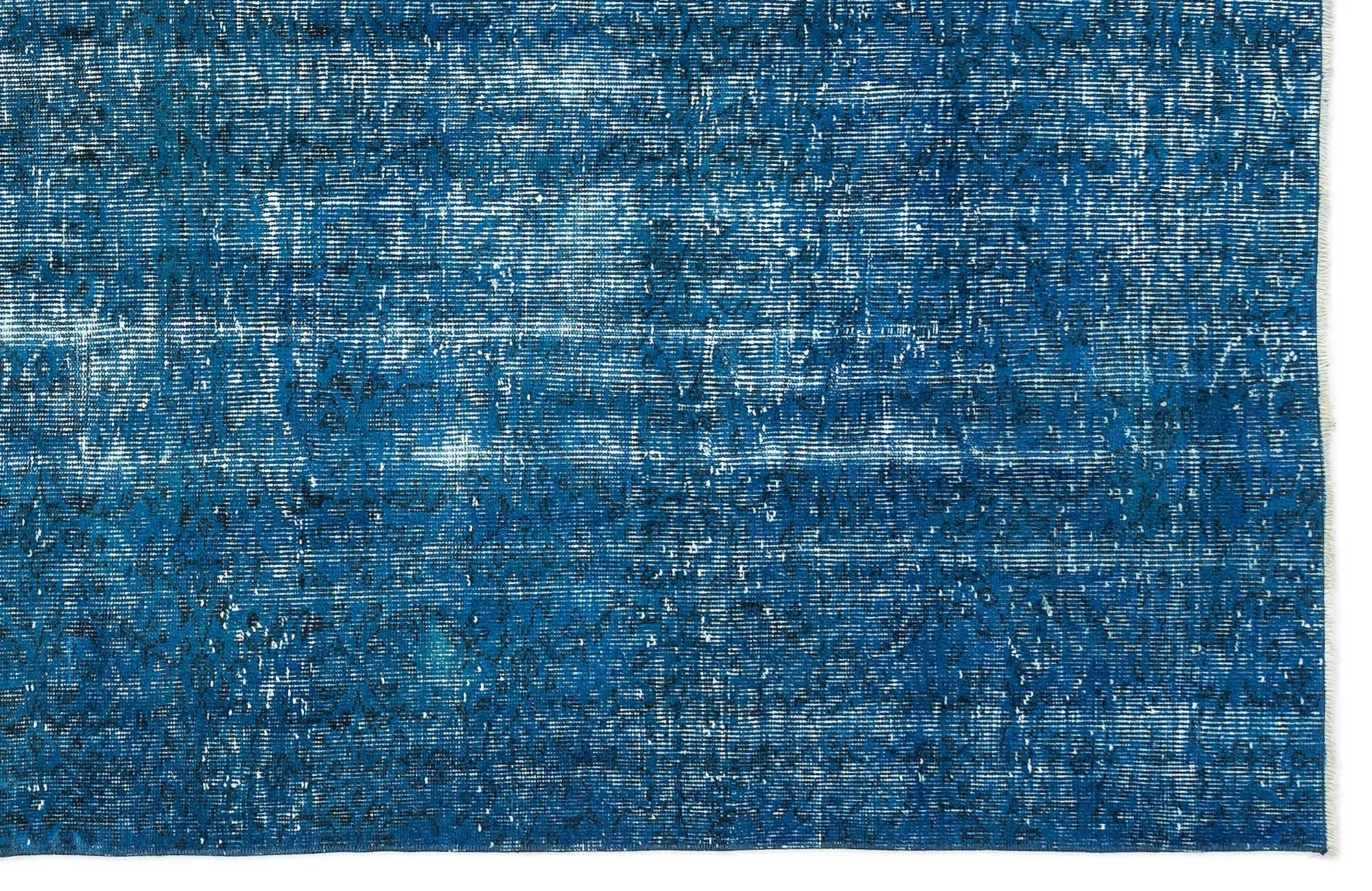 Retro Design Blue Over Dyed Vintage Rug 5'3'' x 9'1'' ft 161 x 277 cm