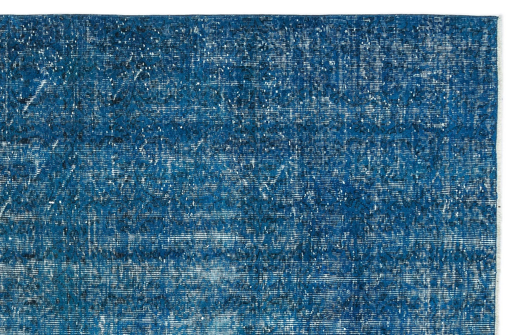Retro Design Blue Over Dyed Vintage Rug 5'3'' x 9'1'' ft 161 x 277 cm