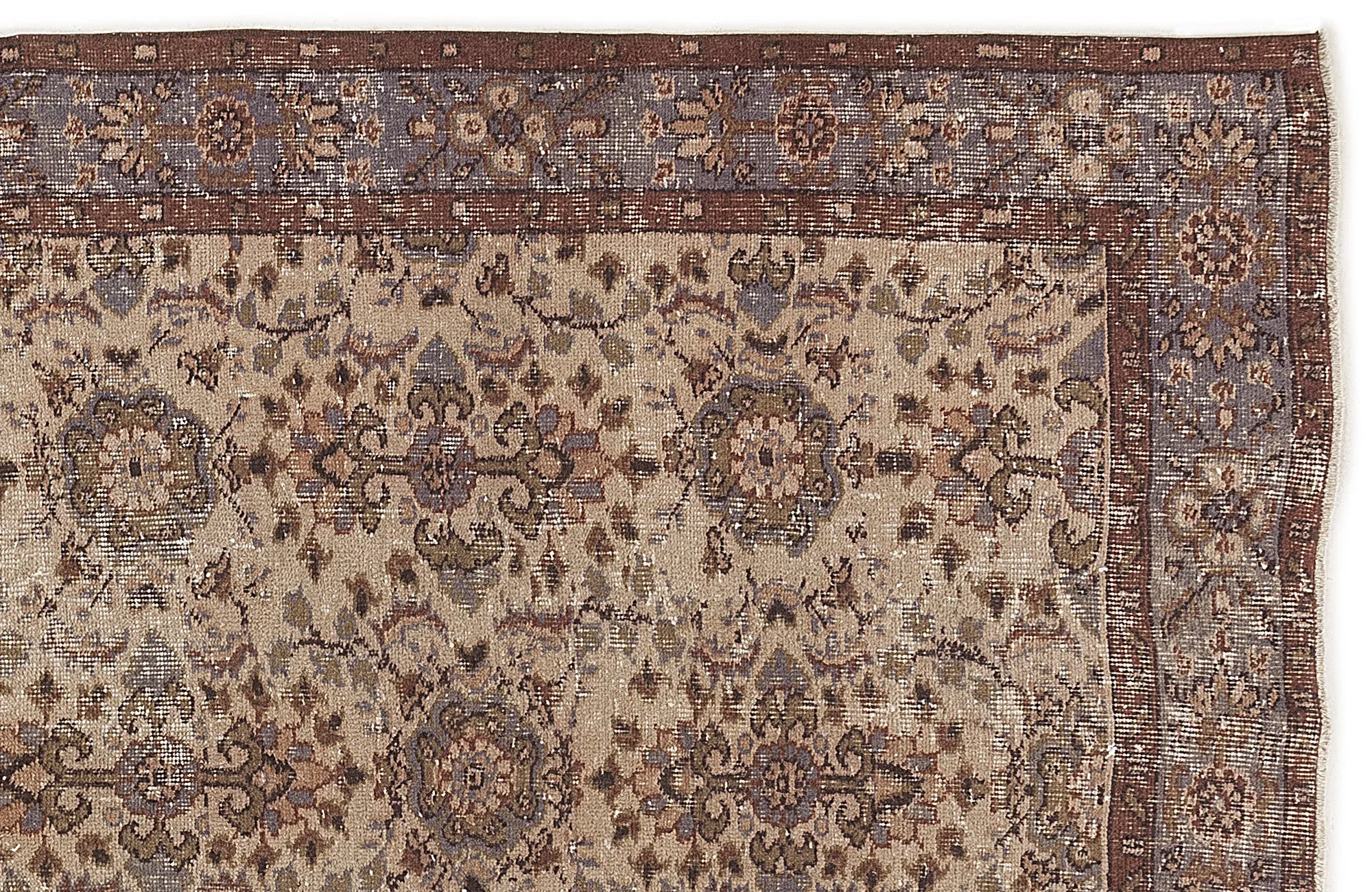 Retro Design Brown Over Dyed Vintage Rug 5'1'' x 9'0'' ft 156 x 275 cm