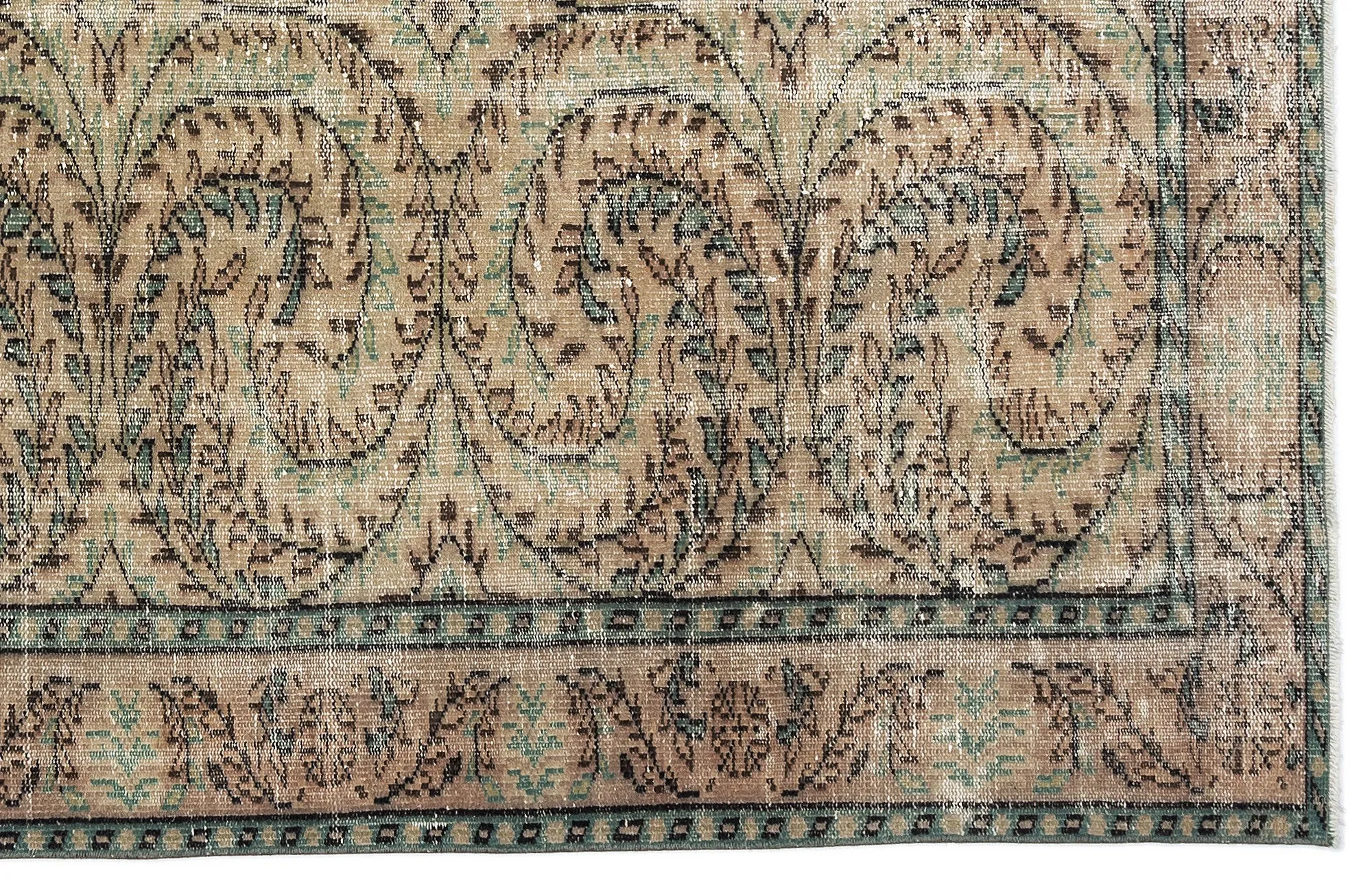 Retro Design Brown Over Dyed Vintage Rug 5'12'' x 8'9'' ft 182 x 266 cm