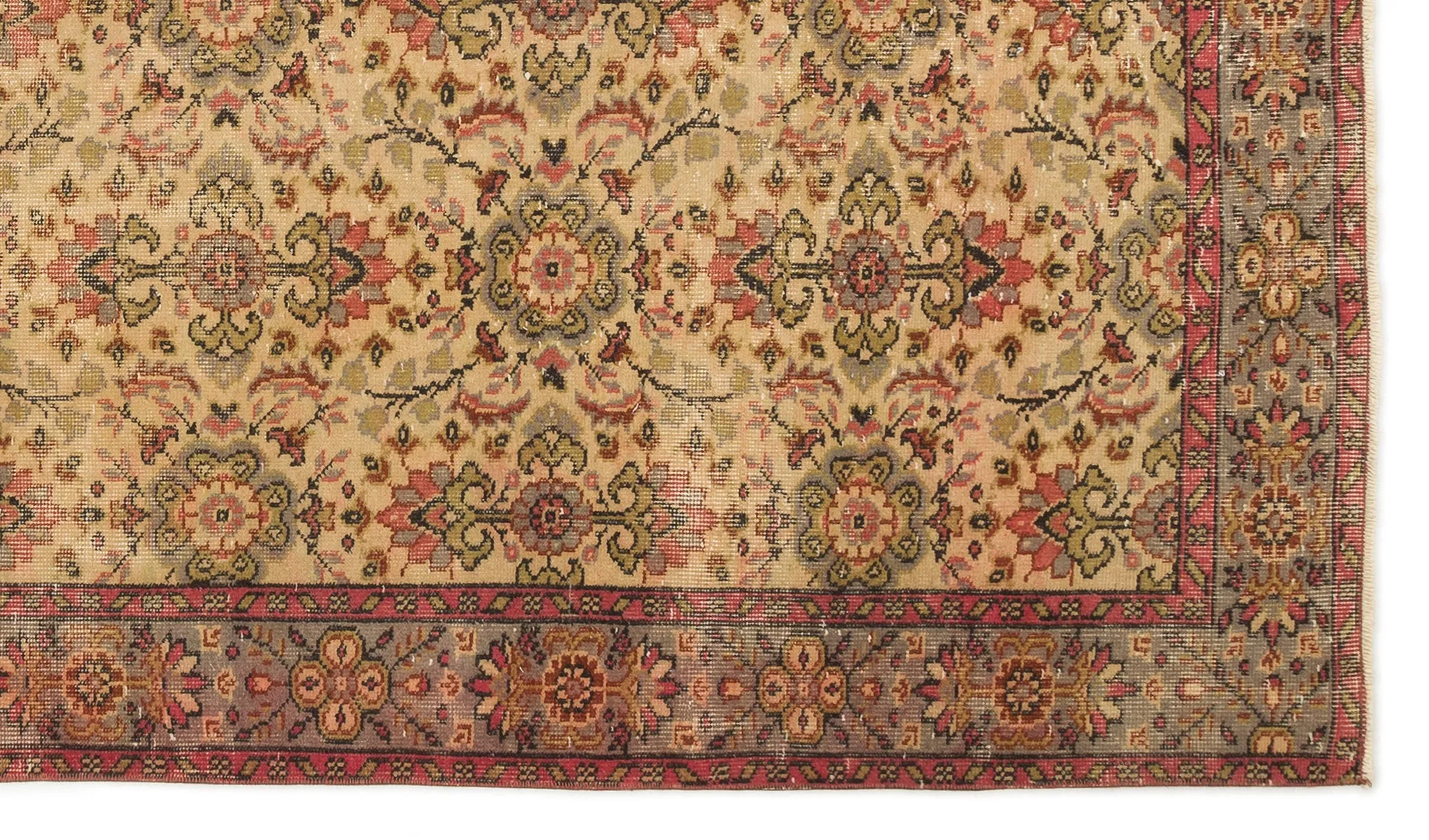 Retro Design Brown Over Dyed Vintage Rug 5'4'' x 9'6'' ft 163 x 289 cm