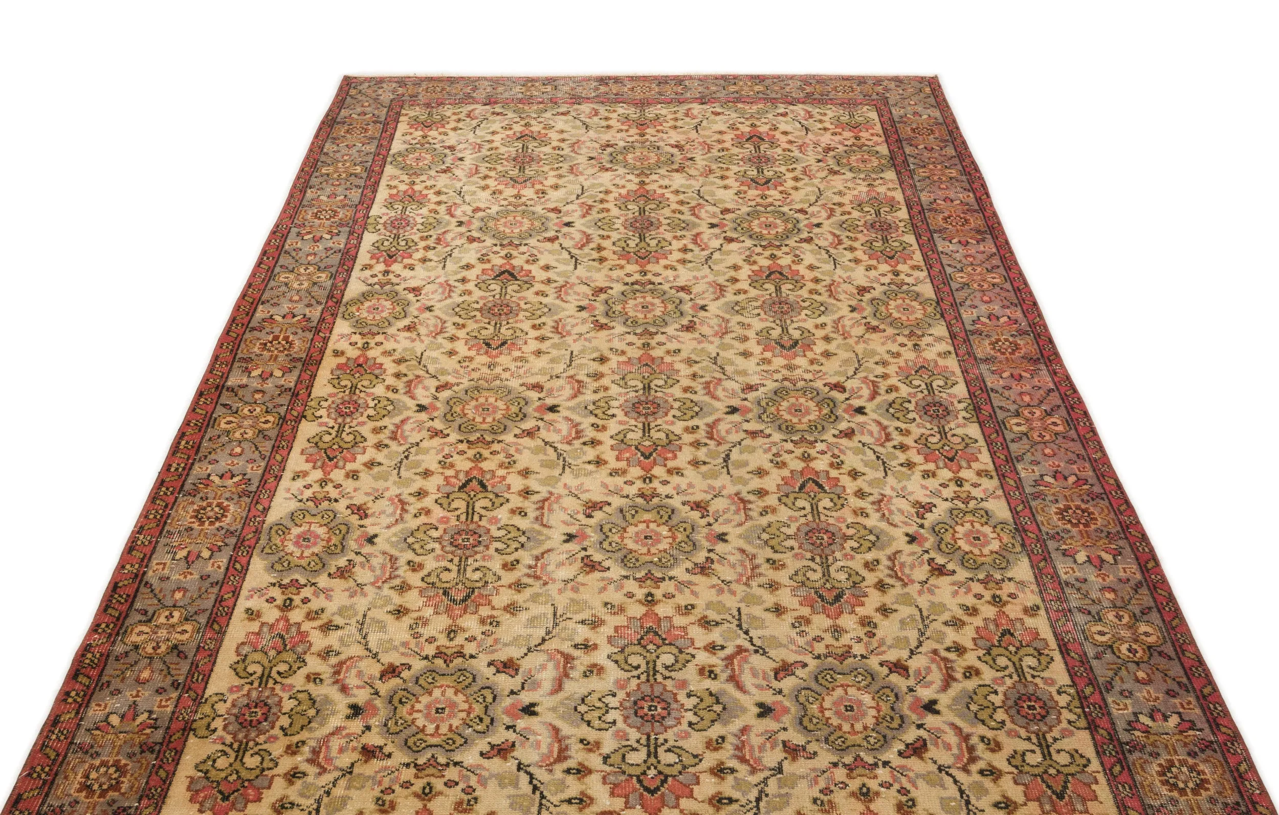 Retro Design Brown Over Dyed Vintage Rug 5'4'' x 9'6'' ft 163 x 289 cm