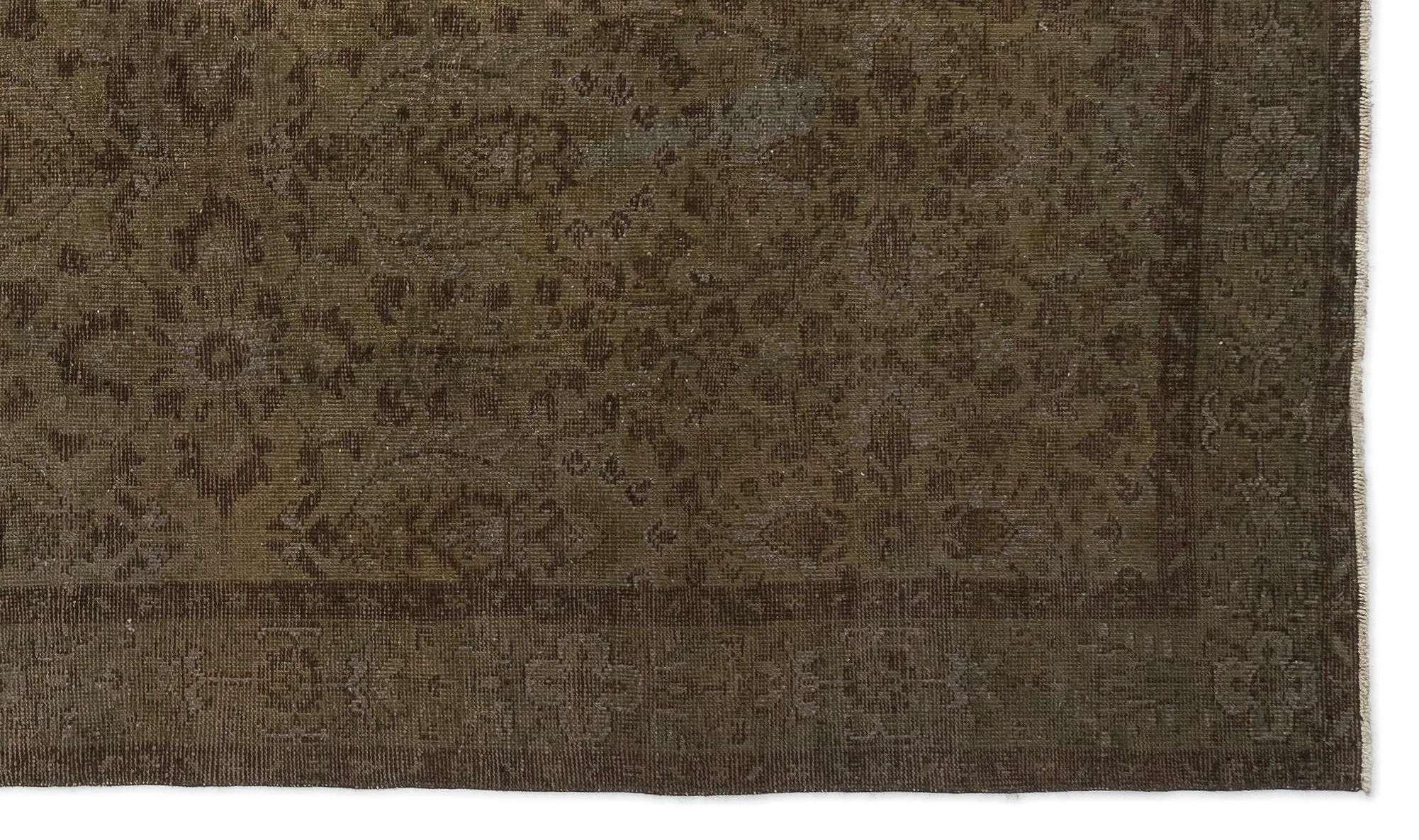 Retro Design Brown Over Dyed Vintage Rug 5'7'' x 9'7'' ft 170 x 291 cm