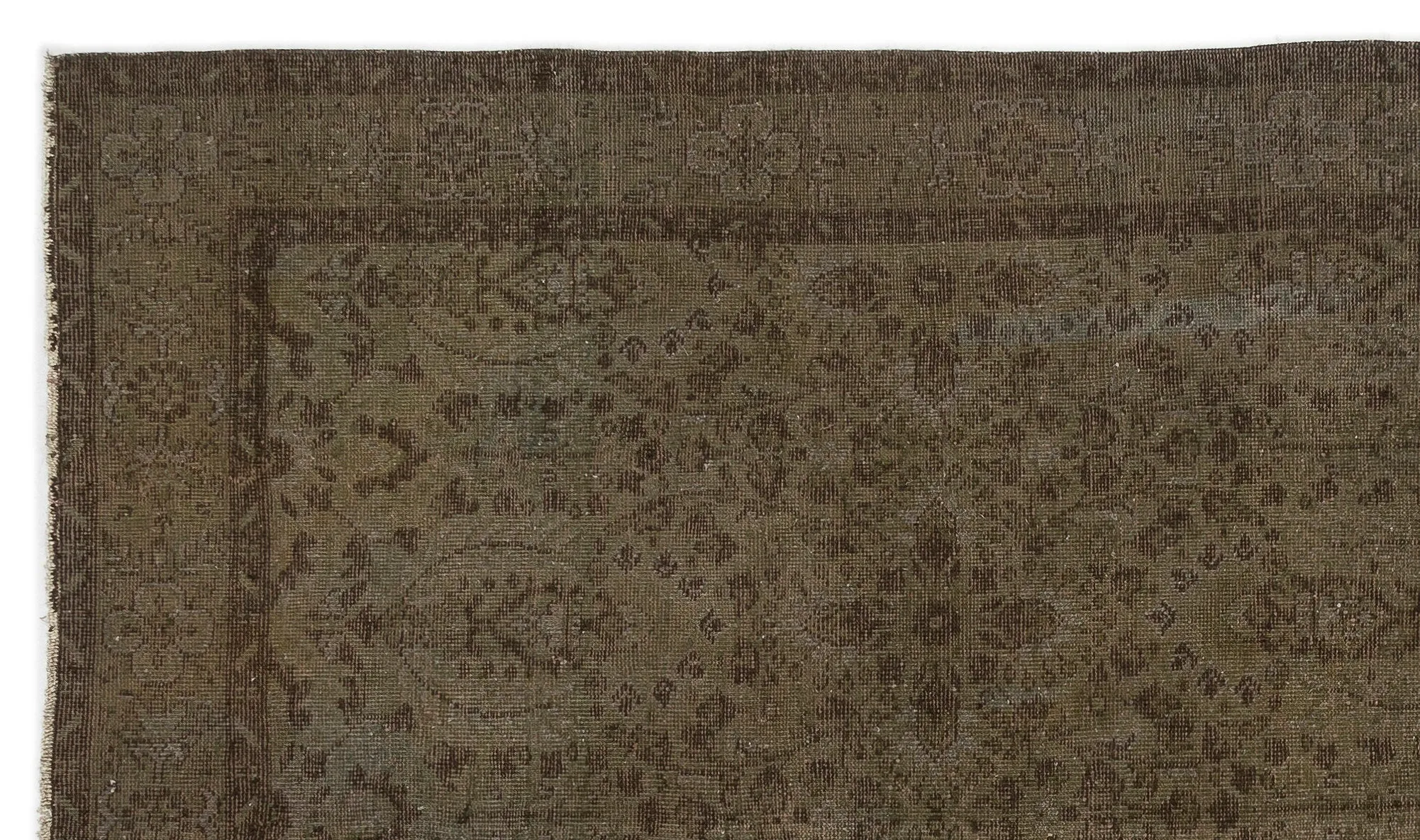 Retro Design Brown Over Dyed Vintage Rug 5'7'' x 9'7'' ft 170 x 291 cm