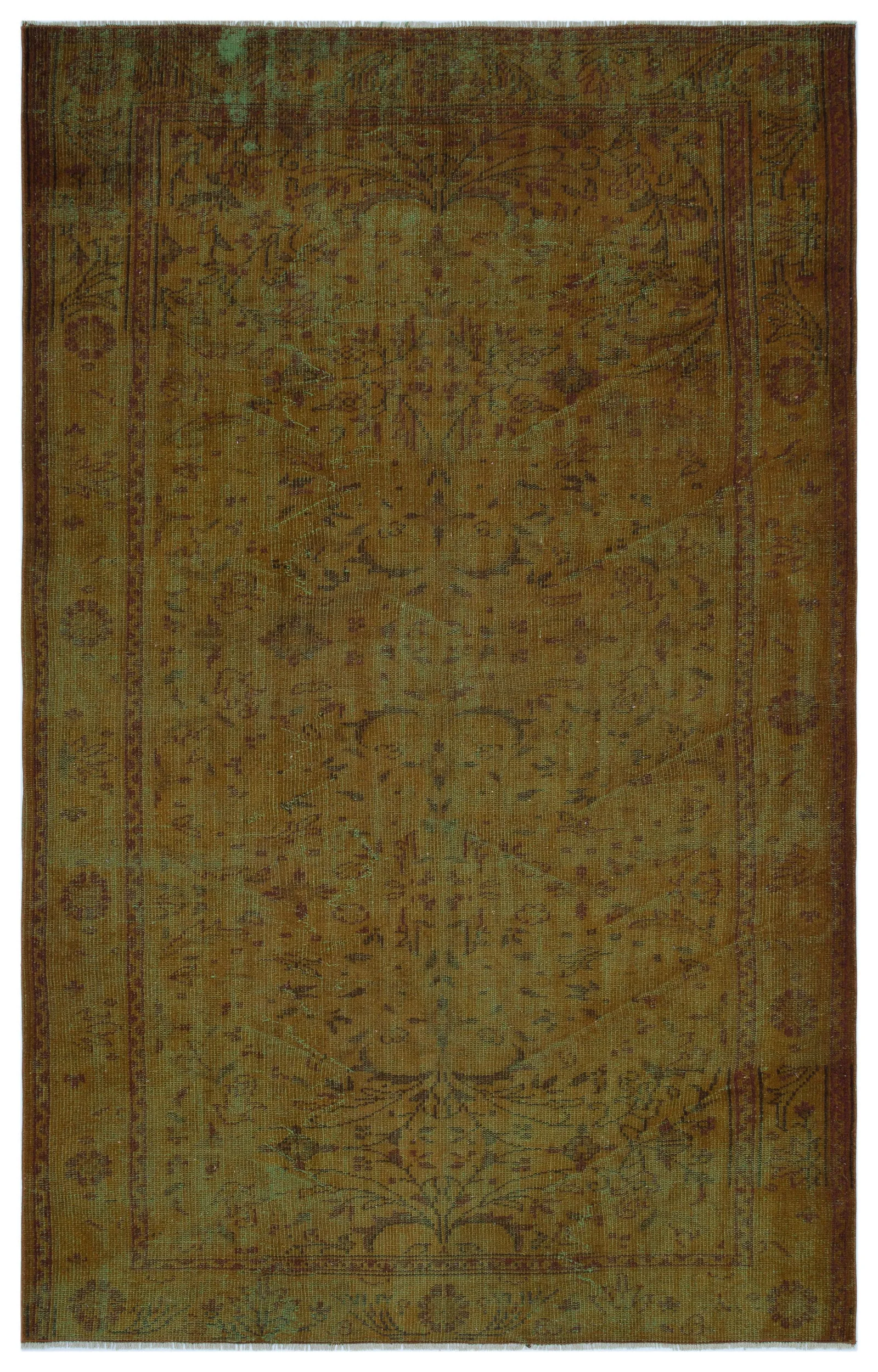 Retro Design Brown Over Dyed Vintage Rug 5'9'' x 9'1'' ft 176 x 276 cm
