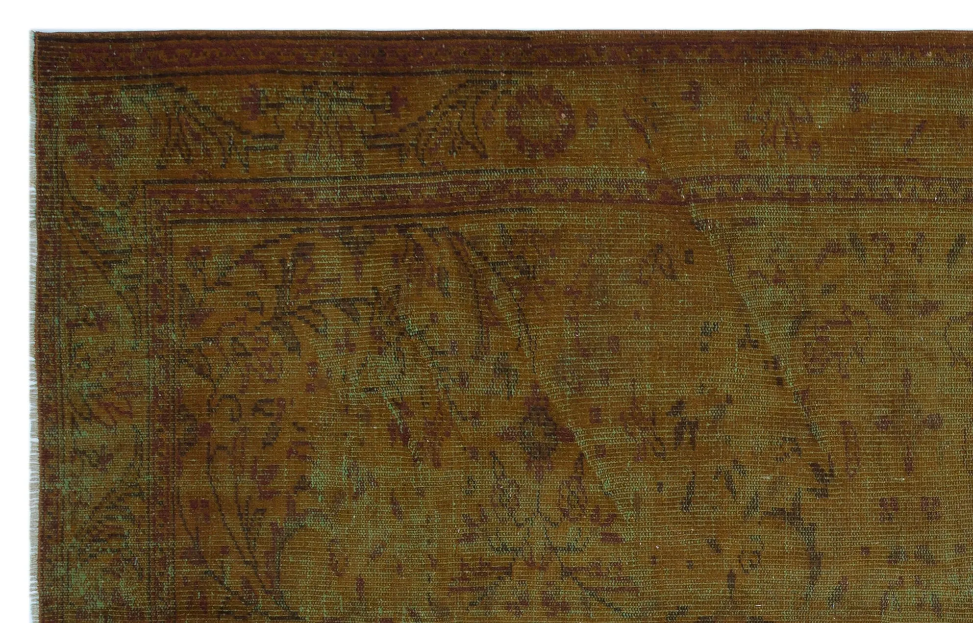 Retro Design Brown Over Dyed Vintage Rug 5'9'' x 9'1'' ft 176 x 276 cm