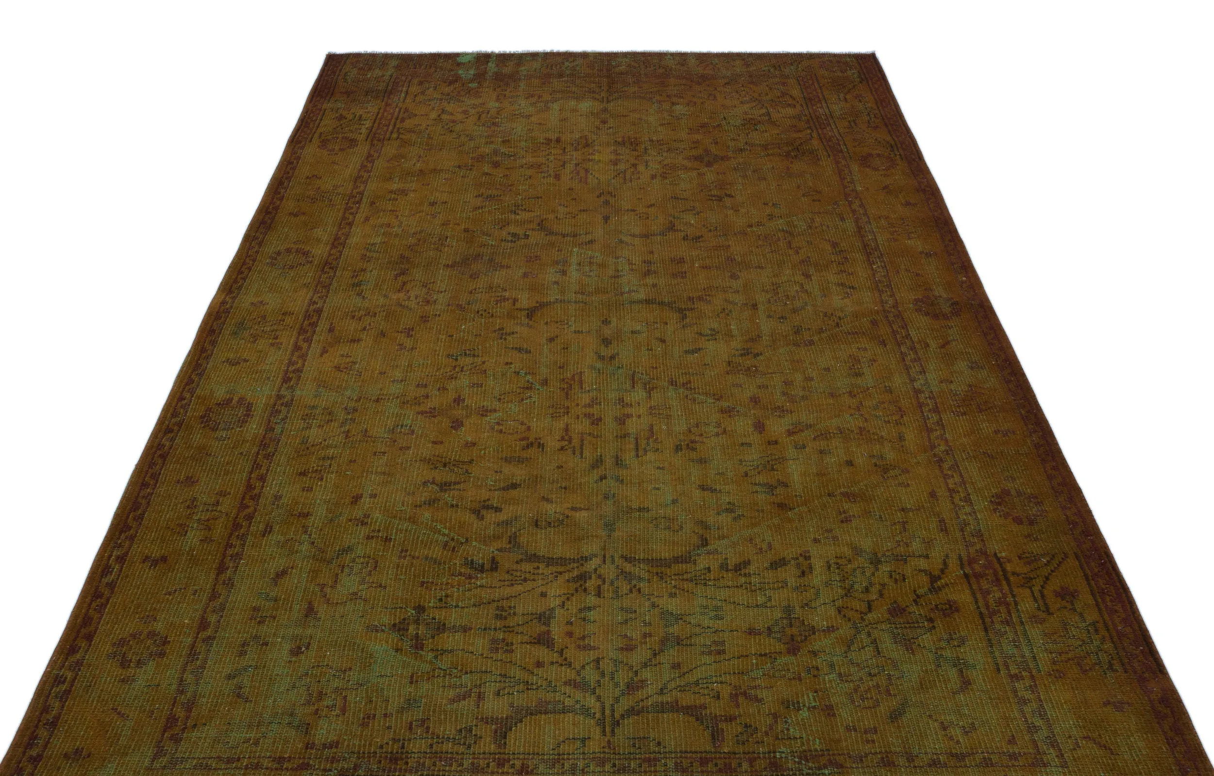 Retro Design Brown Over Dyed Vintage Rug 5'9'' x 9'1'' ft 176 x 276 cm