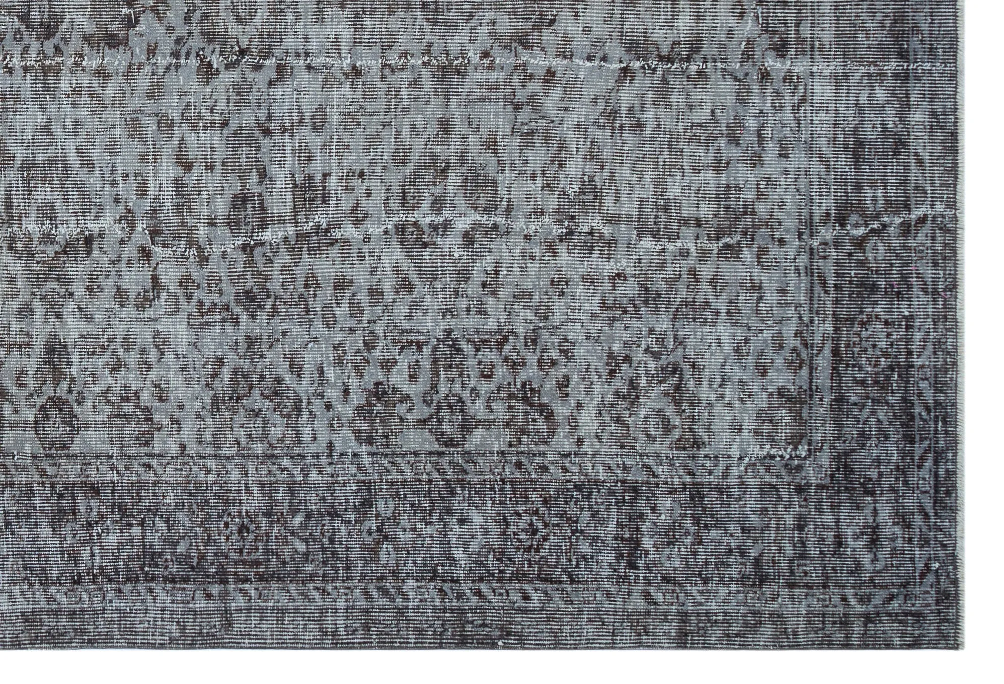 Retro Design Cool Gray Over Dyed Vintage Rug 6'2'' x 9'3'' ft 189 x 281 cm