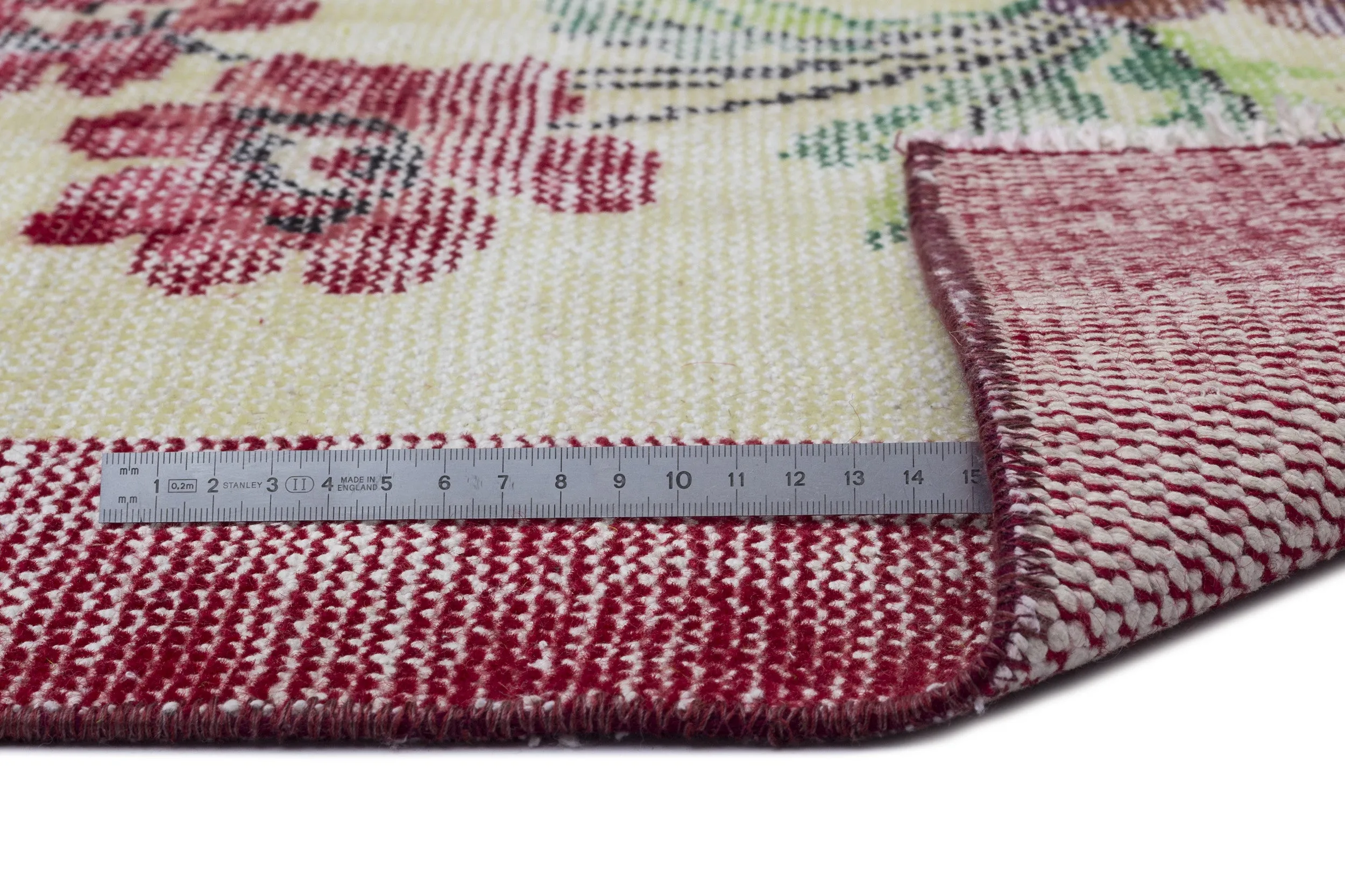 Retro Design Floral Over Dyed Vintage Rug 5'7'' x 8'8'' ft 169 x 264 cm