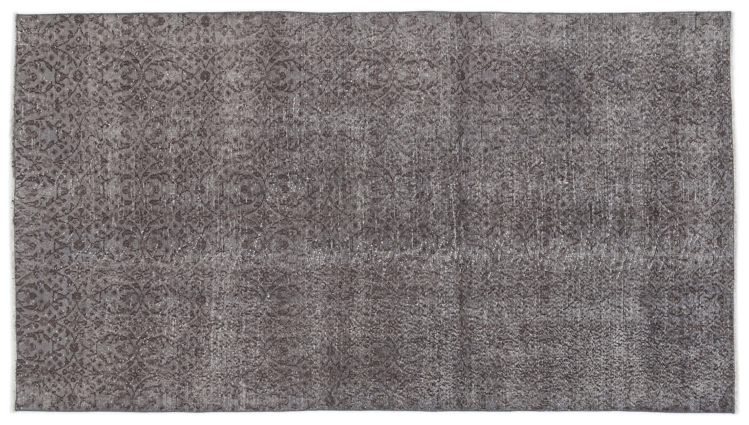 Retro Design Gray Over Dyed Vintage Rug 4'10'' x 8'6'' ft 147 x 258 cm