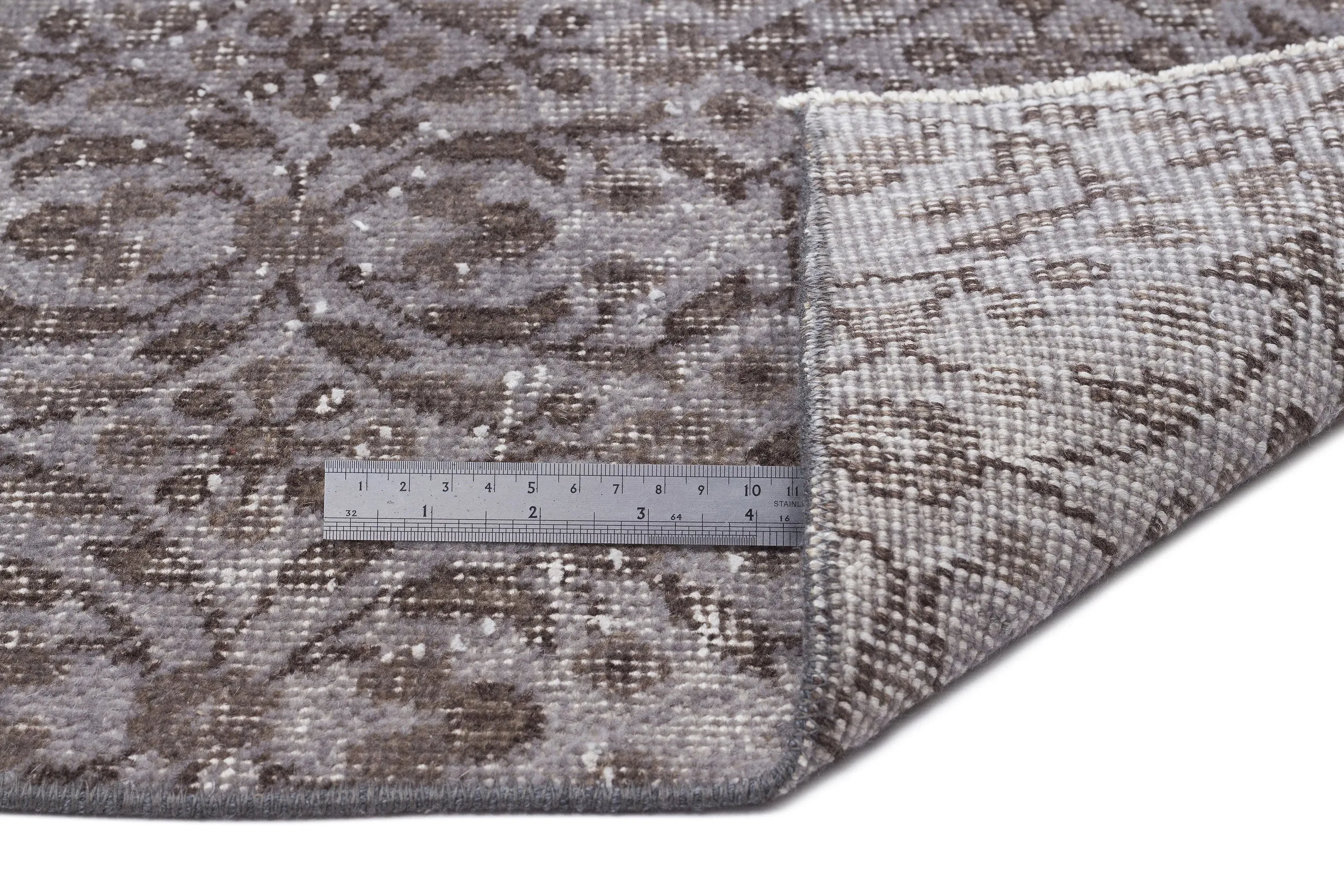 Retro Design Gray Over Dyed Vintage Rug 4'10'' x 8'6'' ft 147 x 258 cm