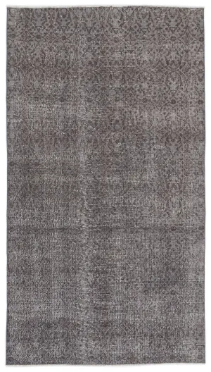 Retro Design Gray Over Dyed Vintage Rug 4'10'' x 8'6'' ft 147 x 258 cm