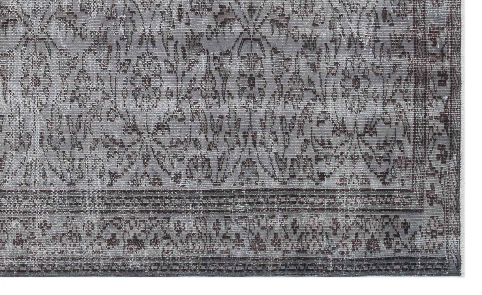 Retro Design Gray Over Dyed Vintage Rug 4'8'' x 7'9'' ft 142 x 236 cm
