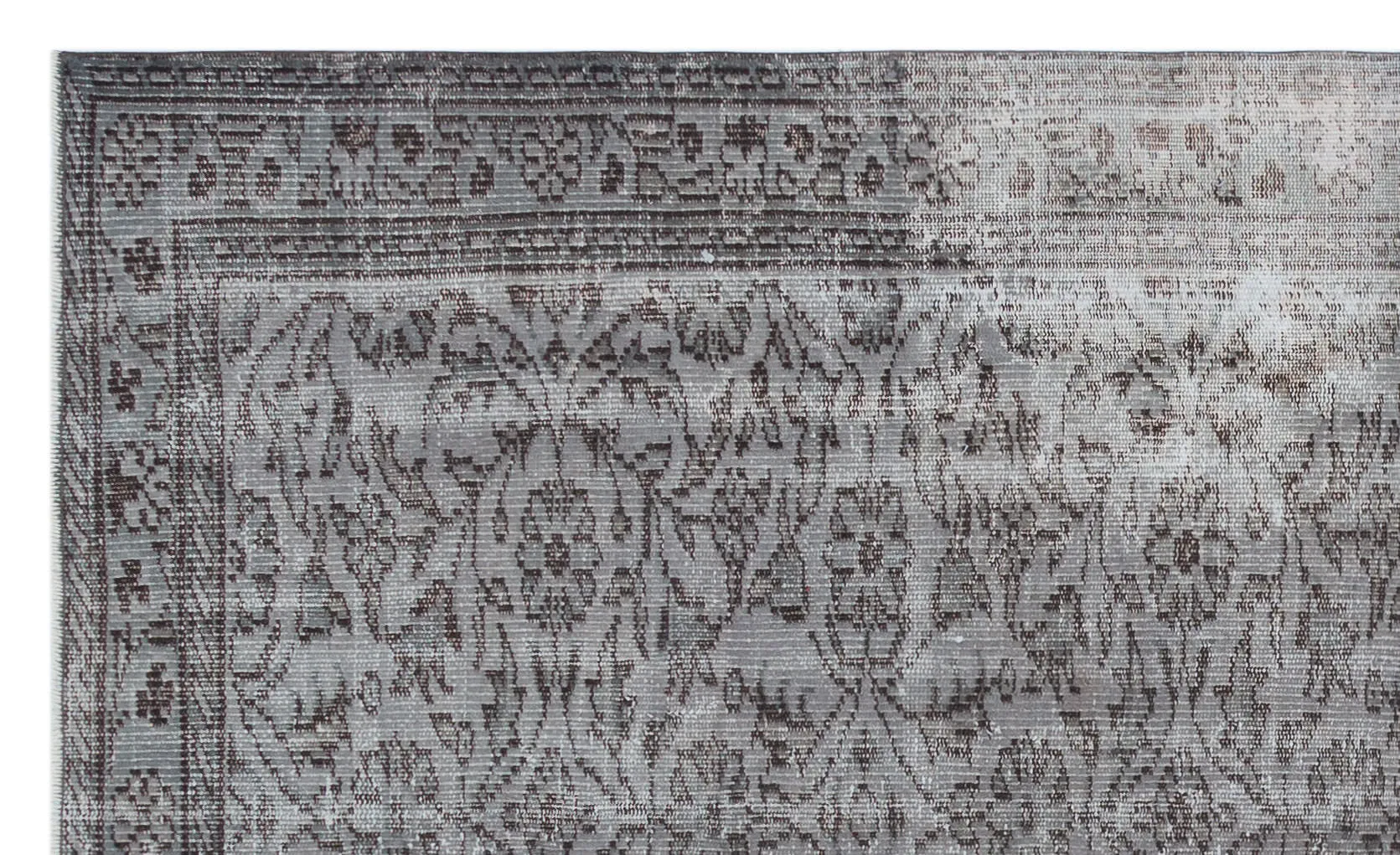 Retro Design Gray Over Dyed Vintage Rug 4'8'' x 7'9'' ft 142 x 236 cm