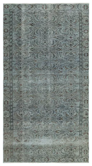 Retro Design Gray Over Dyed Vintage Rug 4'8'' x 8'6'' ft 142 x 258 cm