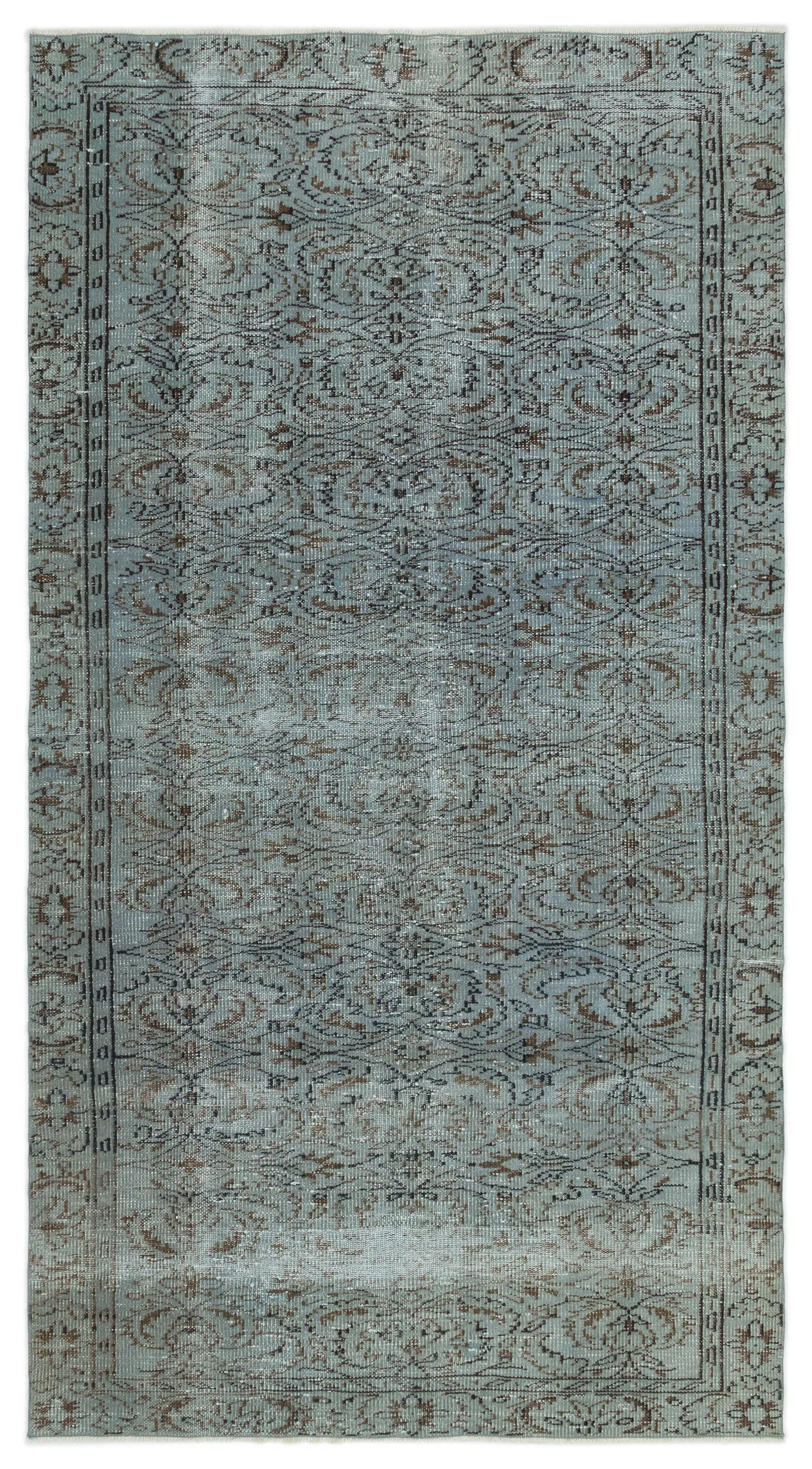 Retro Design Gray Over Dyed Vintage Rug 4'8'' x 8'6'' ft 142 x 258 cm