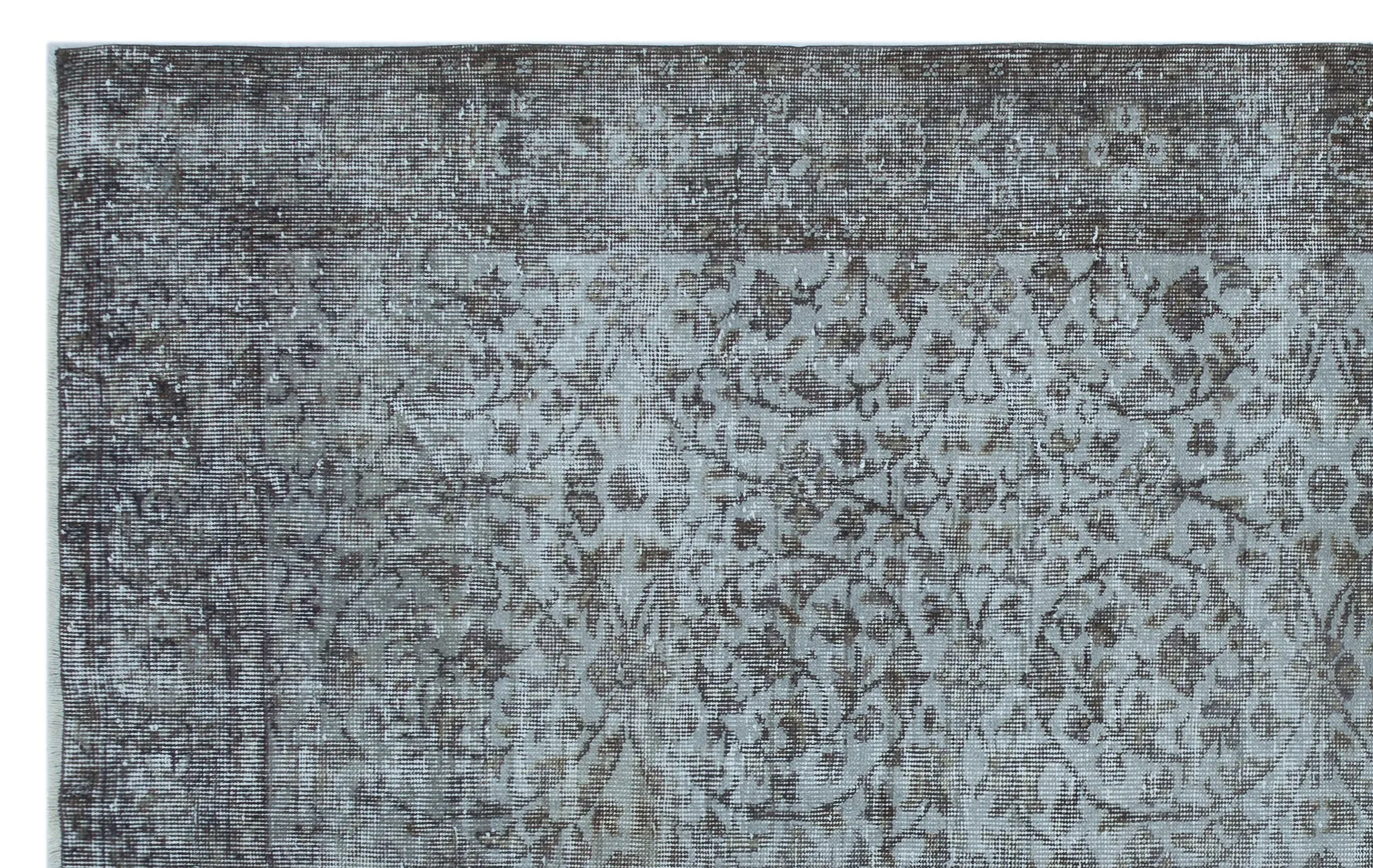 Retro Design Gray Over Dyed Vintage Rug 5'11'' x 9'5'' ft 180 x 287 cm