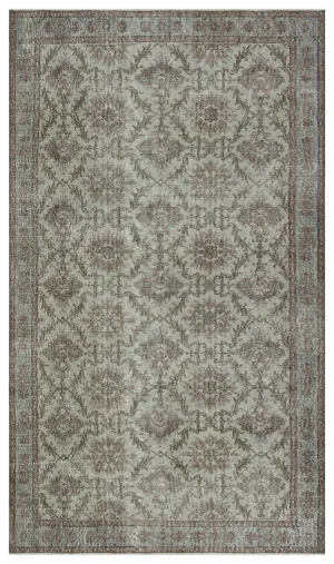 Retro Design Gray Over Dyed Vintage Rug 5'3'' x 9'0'' ft 161 x 275 cm